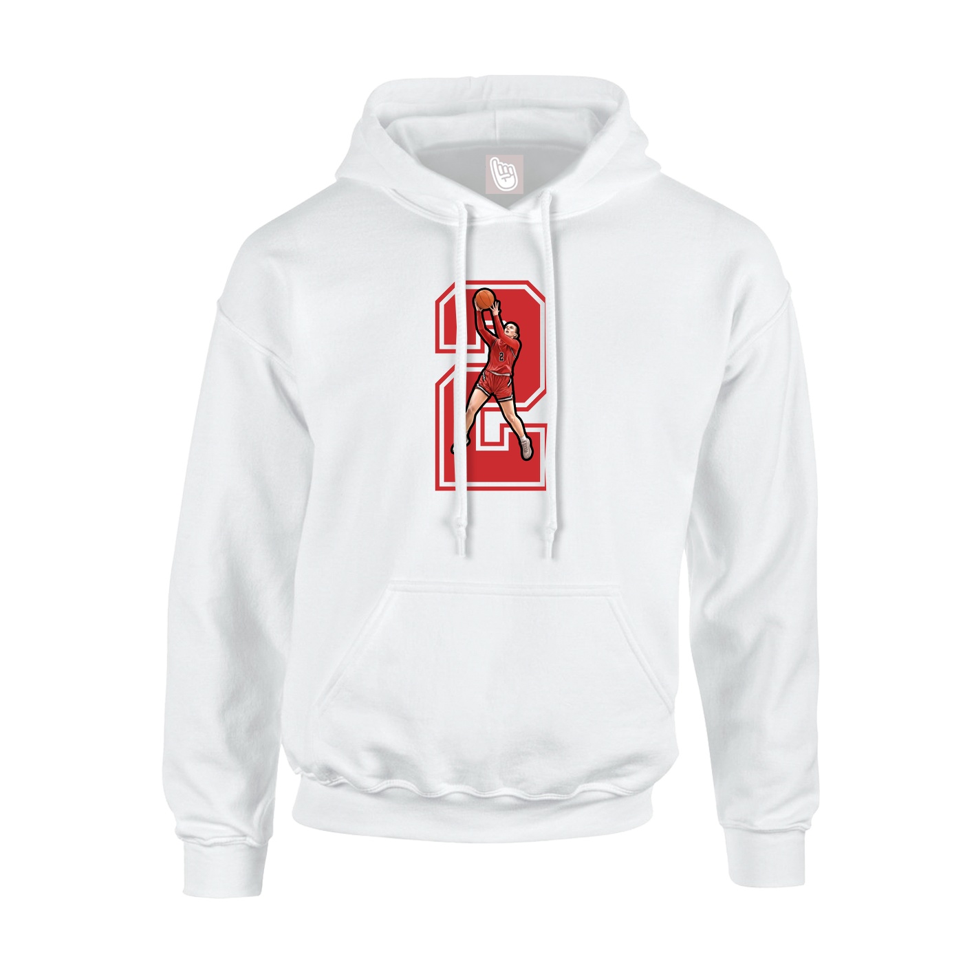Youth Hoodie — Number in White