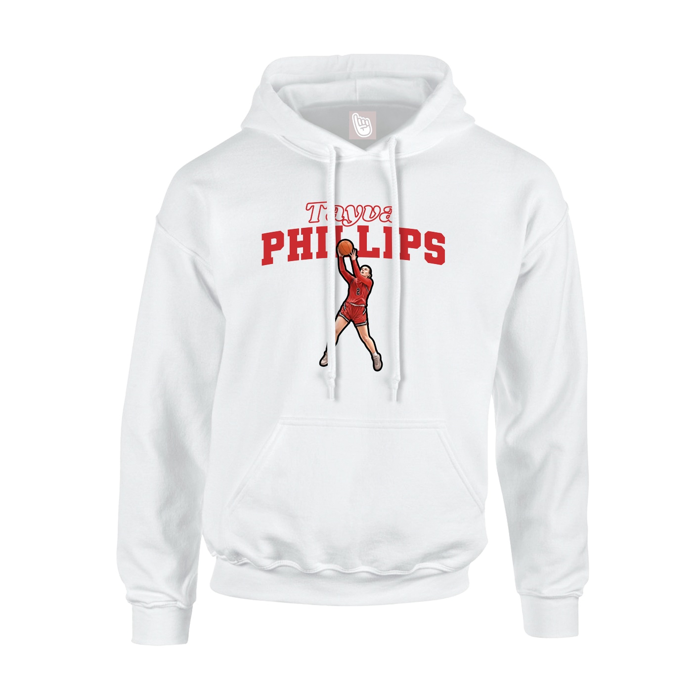 Youth Hoodie — Name Arch in White