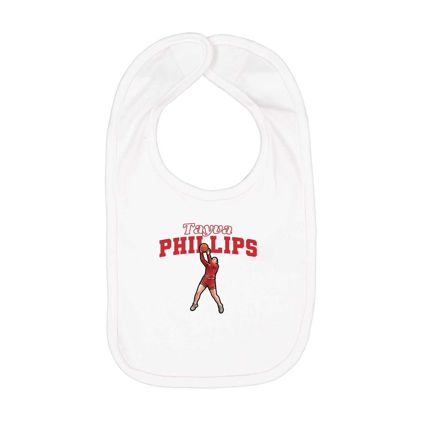 Infant Bib — Name Arch in White