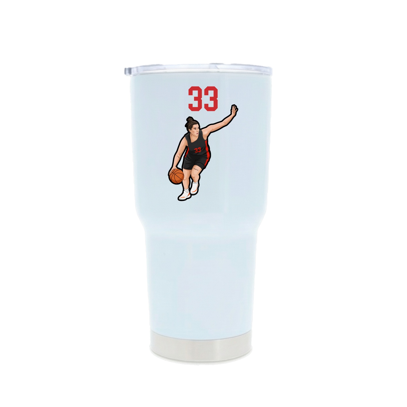 30oz Stainless Steel Tumbler — Number Top in White