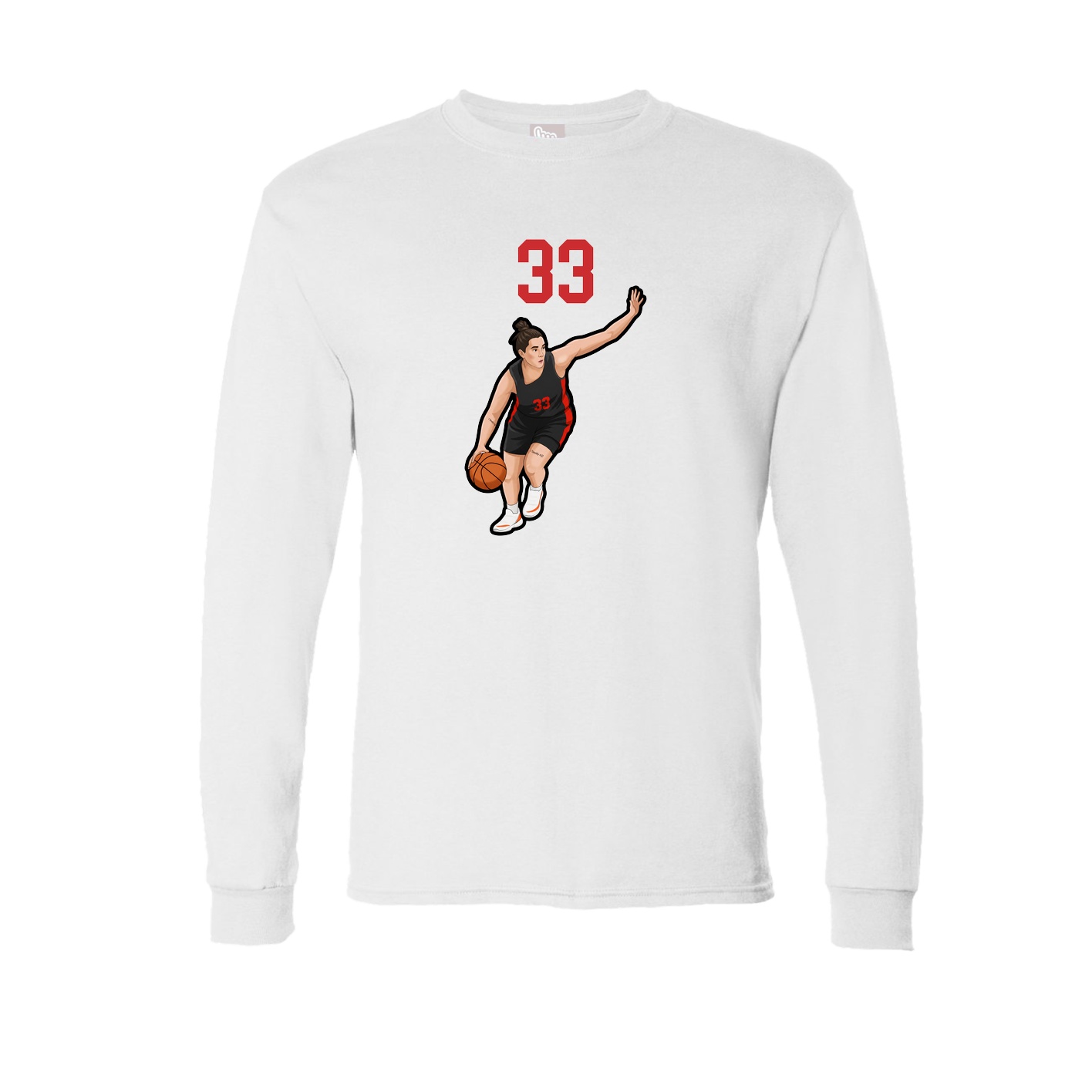 Long Sleeve Tee — Number Top in White