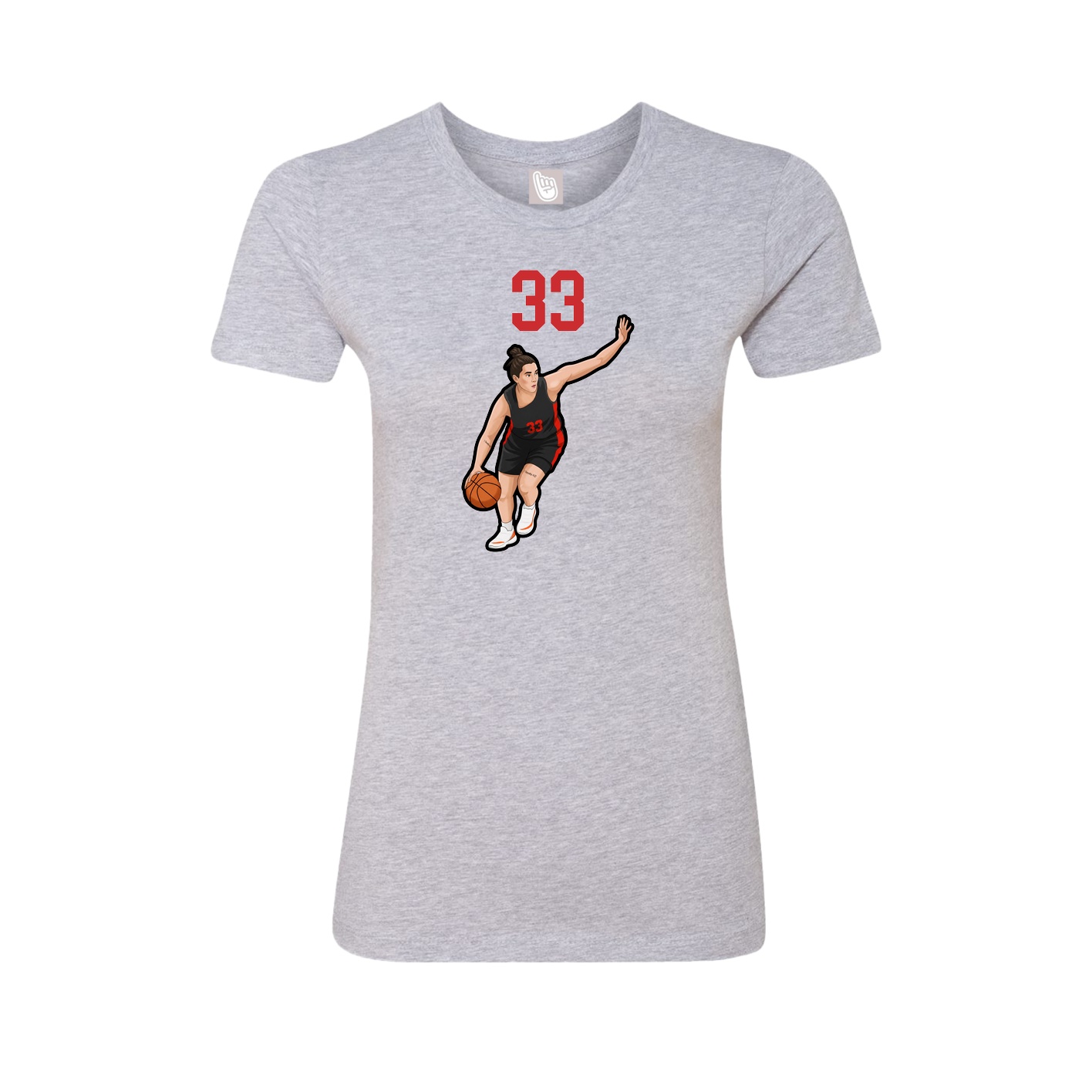 Fitted Women's Tee — Number Top in Grey