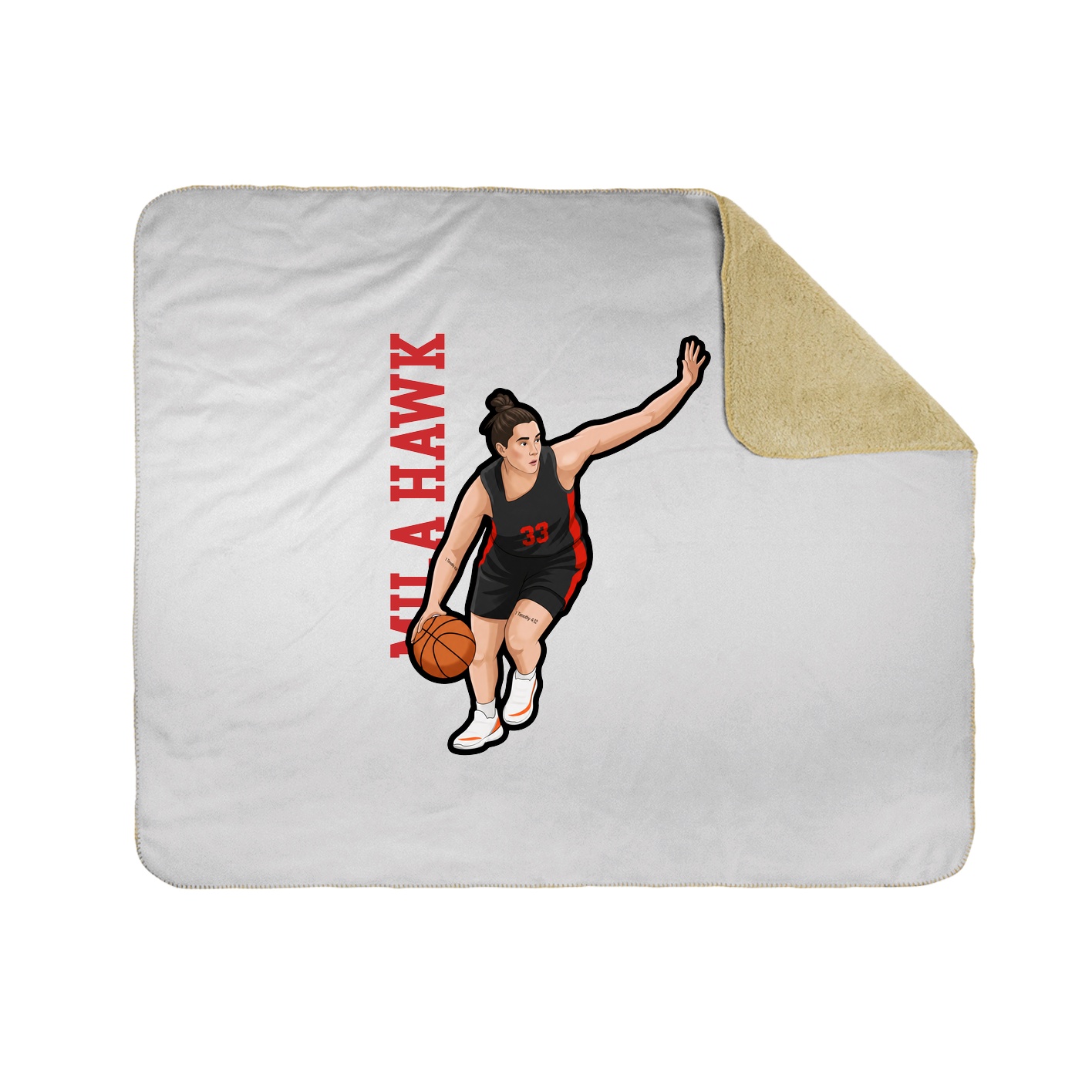 Throw Blanket — Name Vertical in White