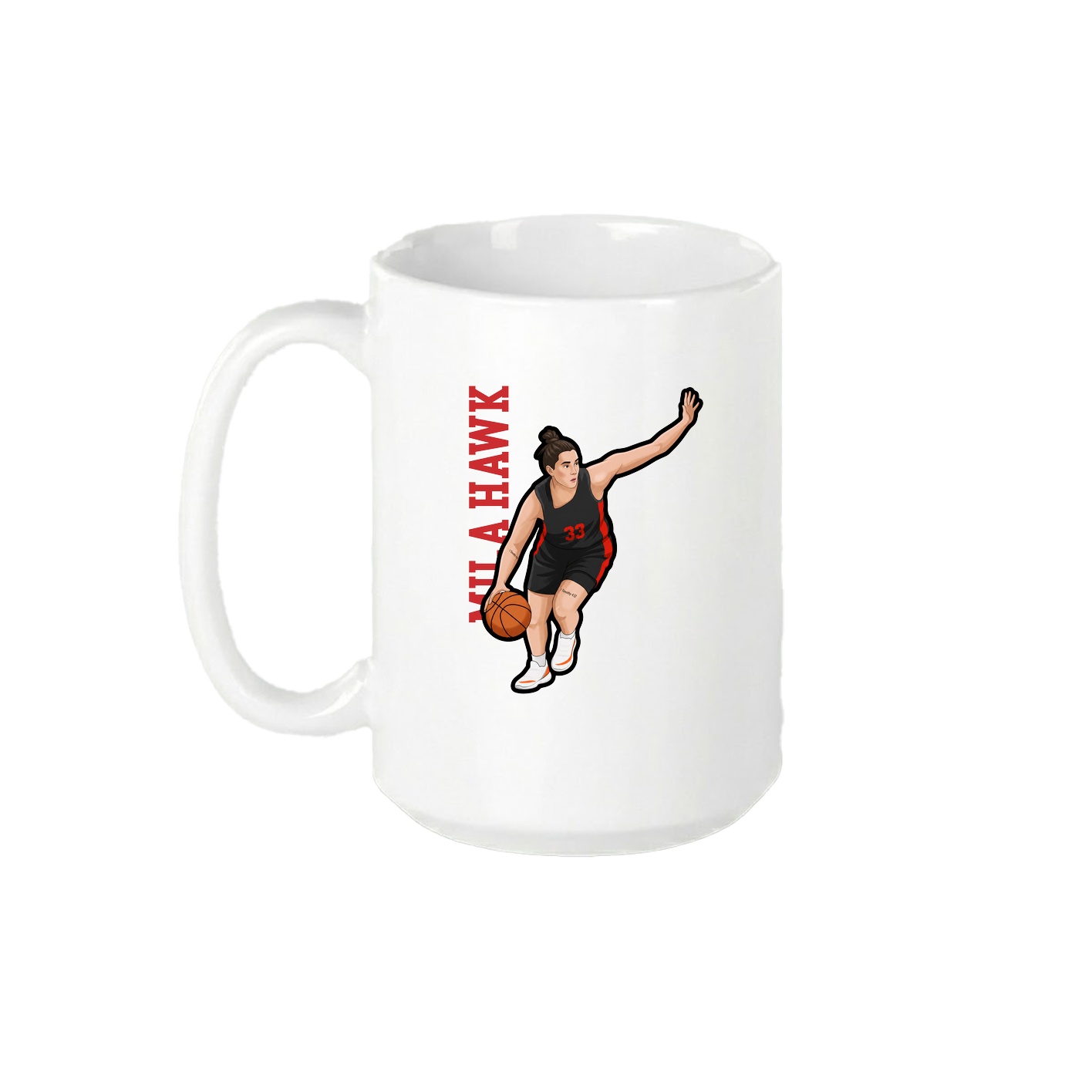 15oz Coffee Mug — Name Vertical in White