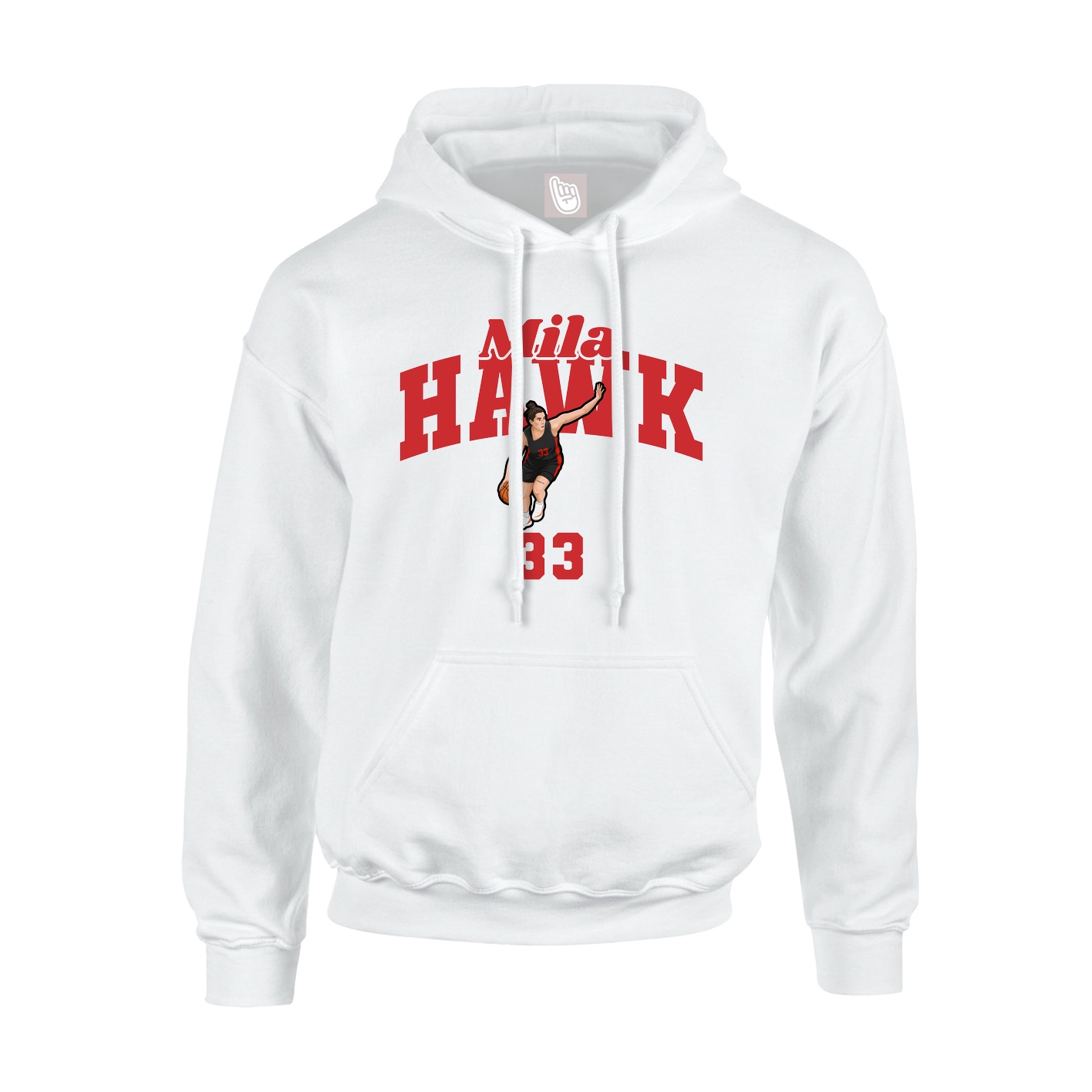 Youth Hoodie — Signature Arch in White