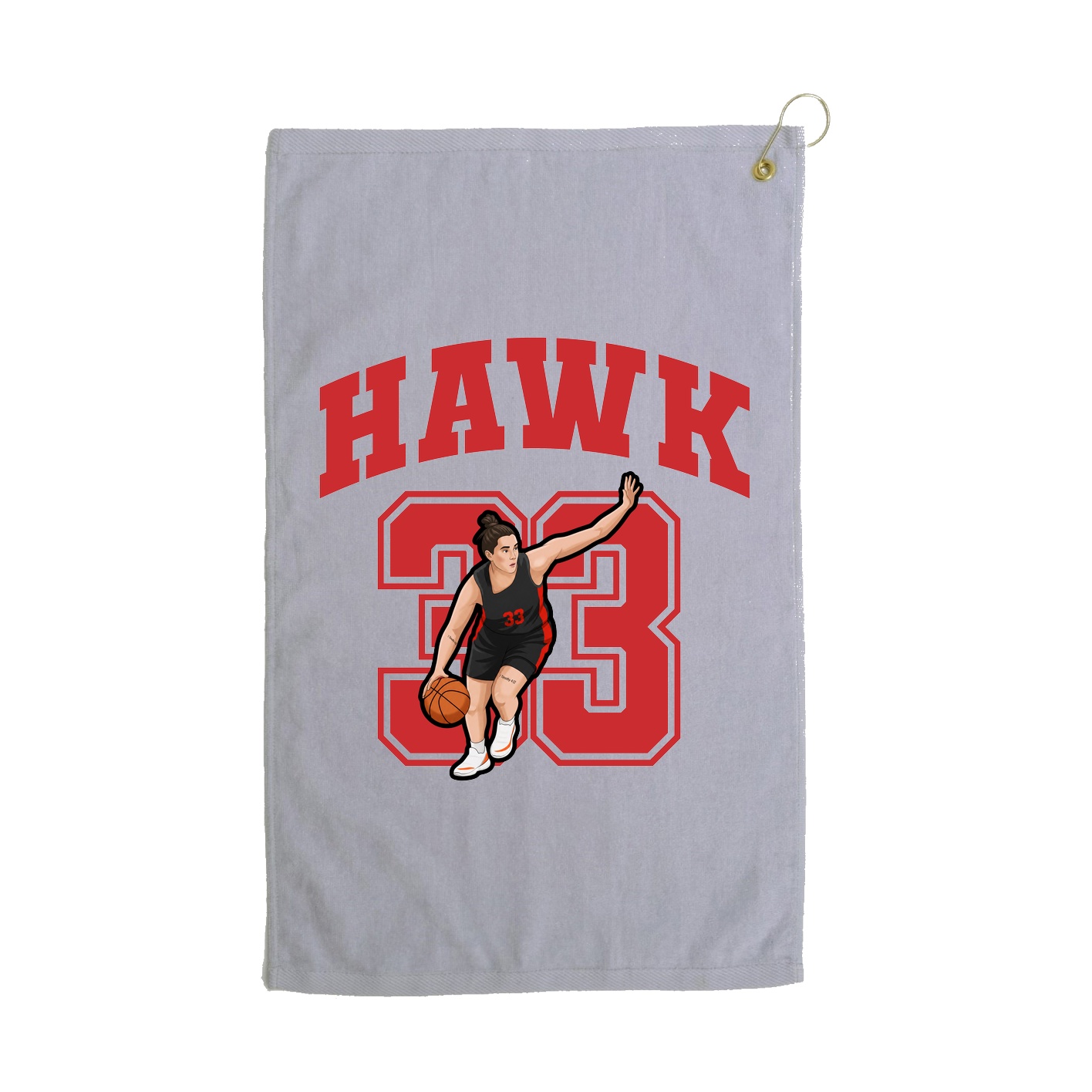 Golf Towel — Number in Grey