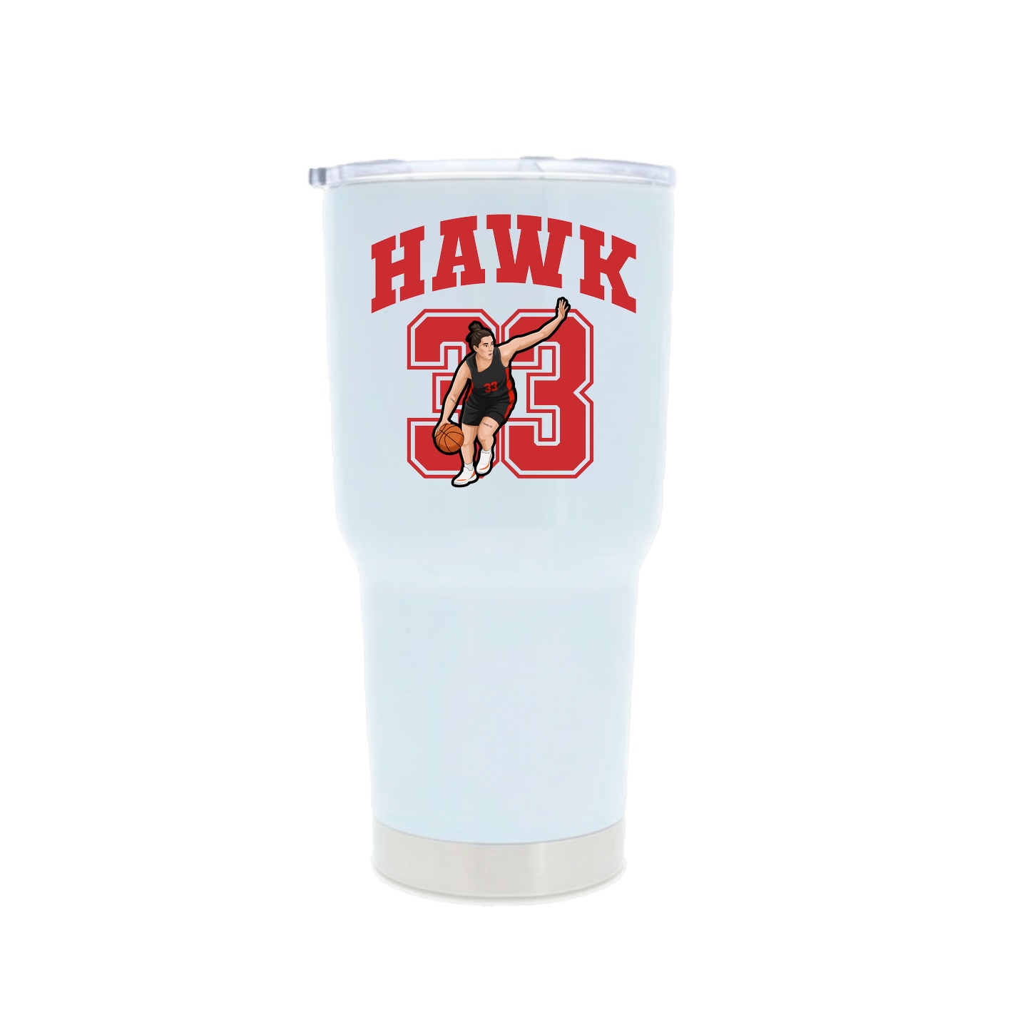 30oz Stainless Steel Tumbler — Number in White