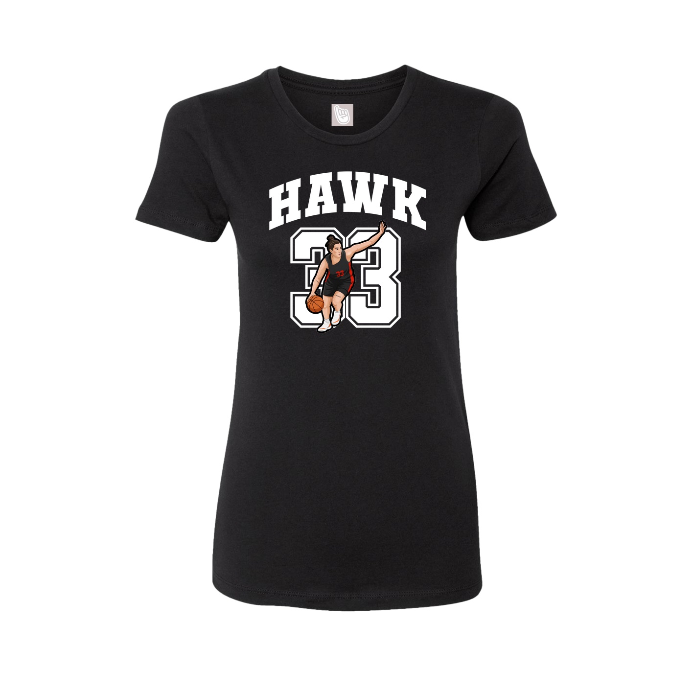 Fitted Women's Tee — Number in Black