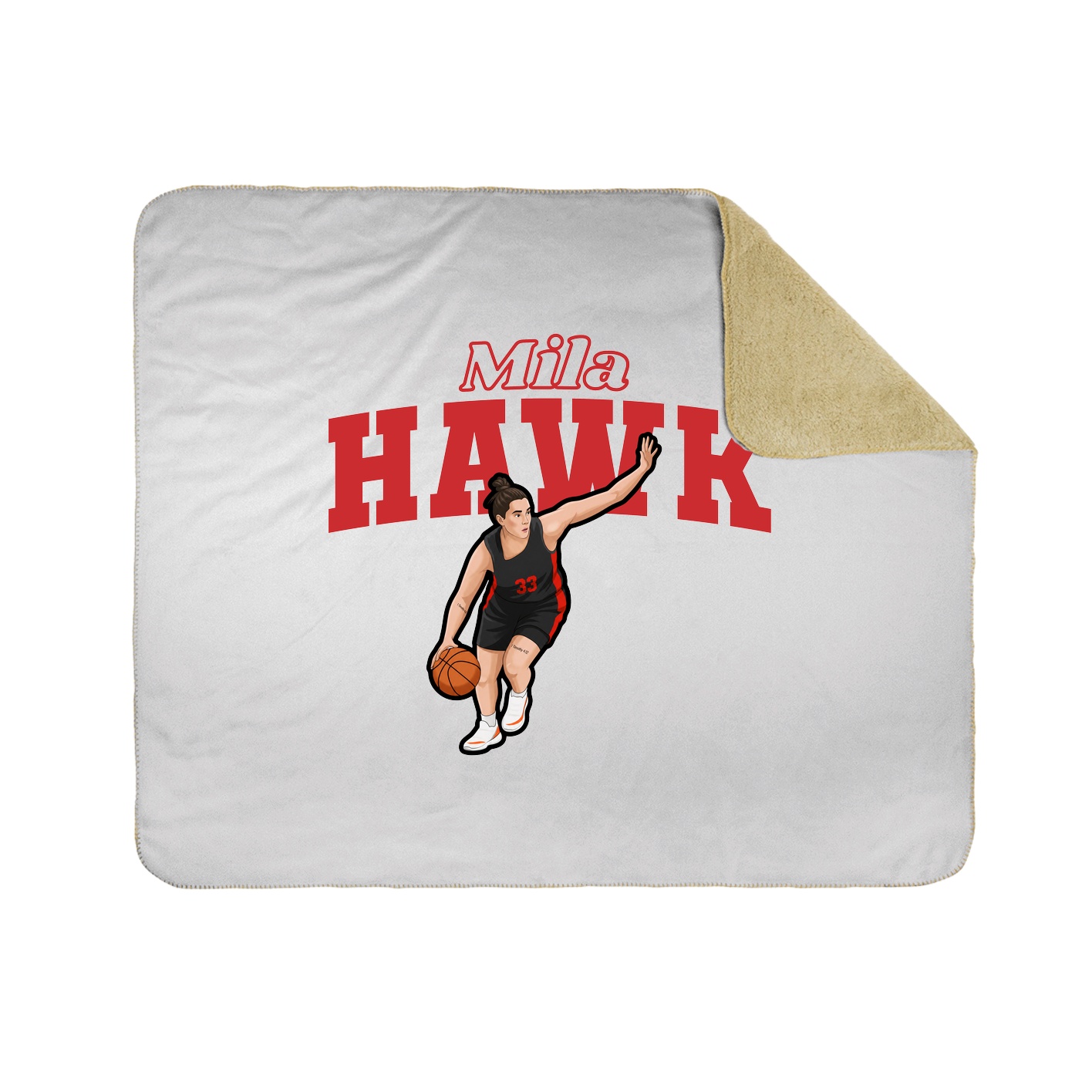Throw Blanket — Name Arch in White