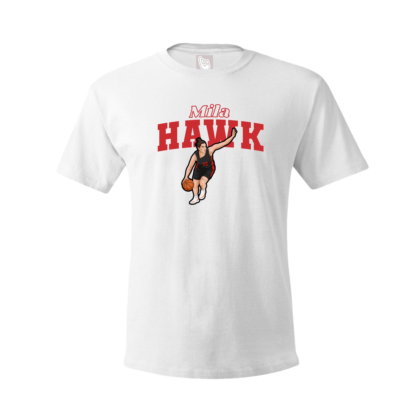 Youth Tee — Name Arch in White