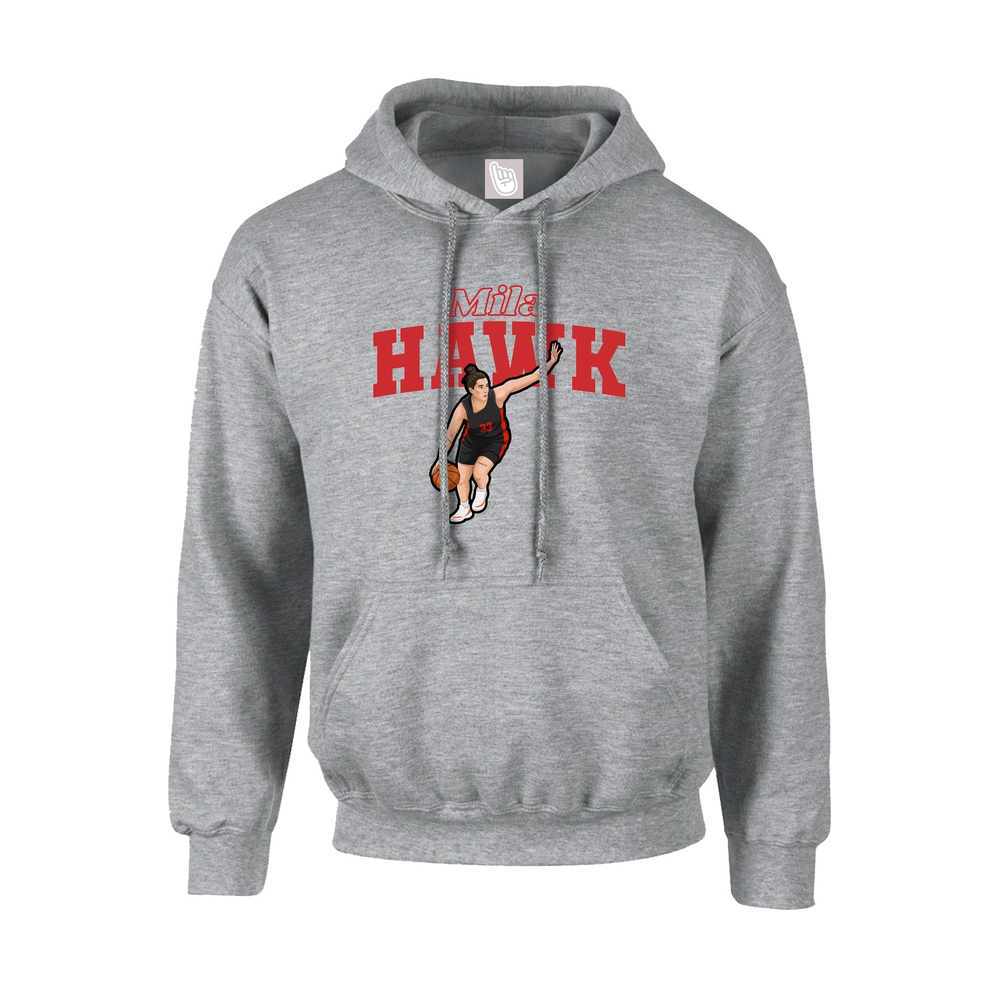 Hoodie — Name Arch in Grey