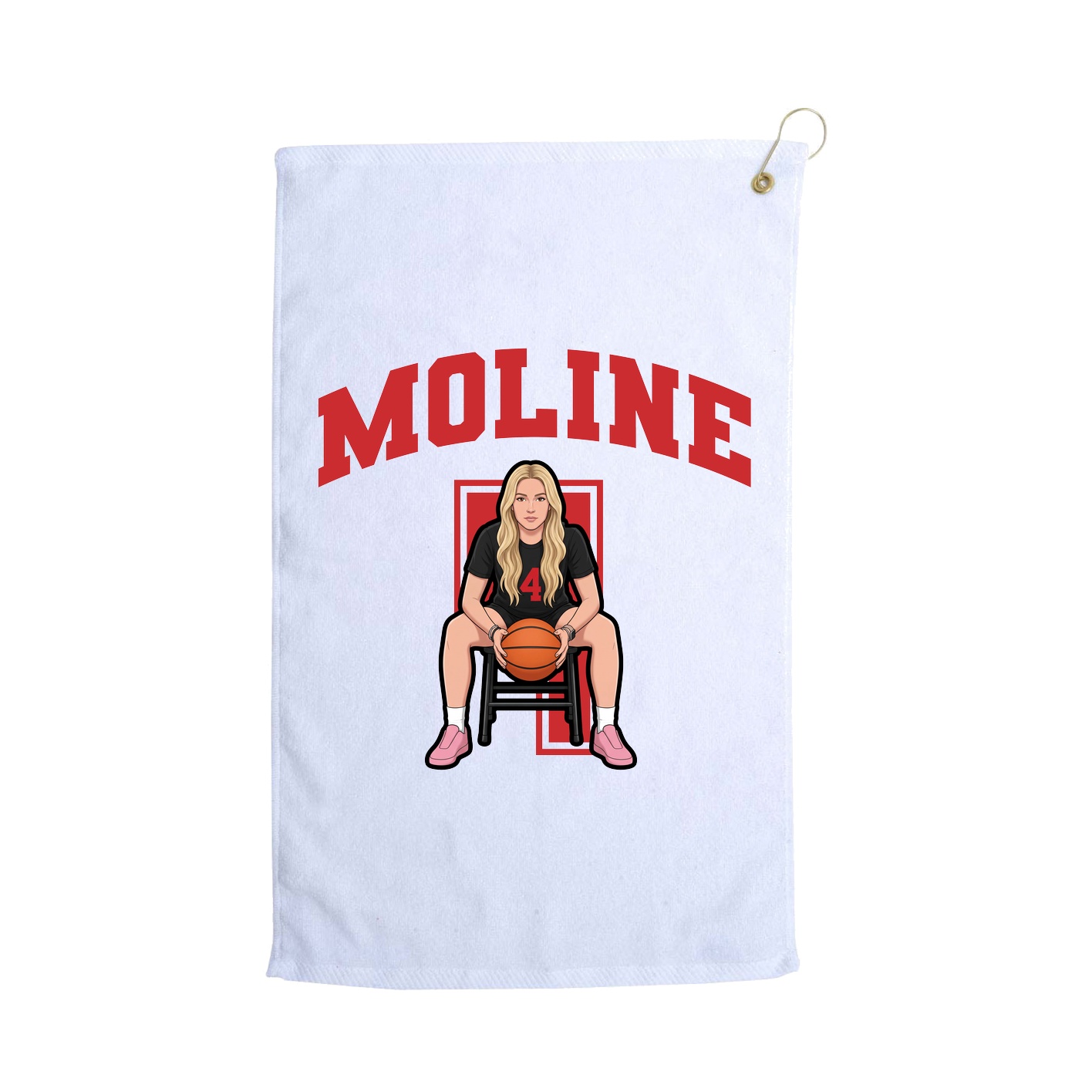 Golf Towel — Number in White