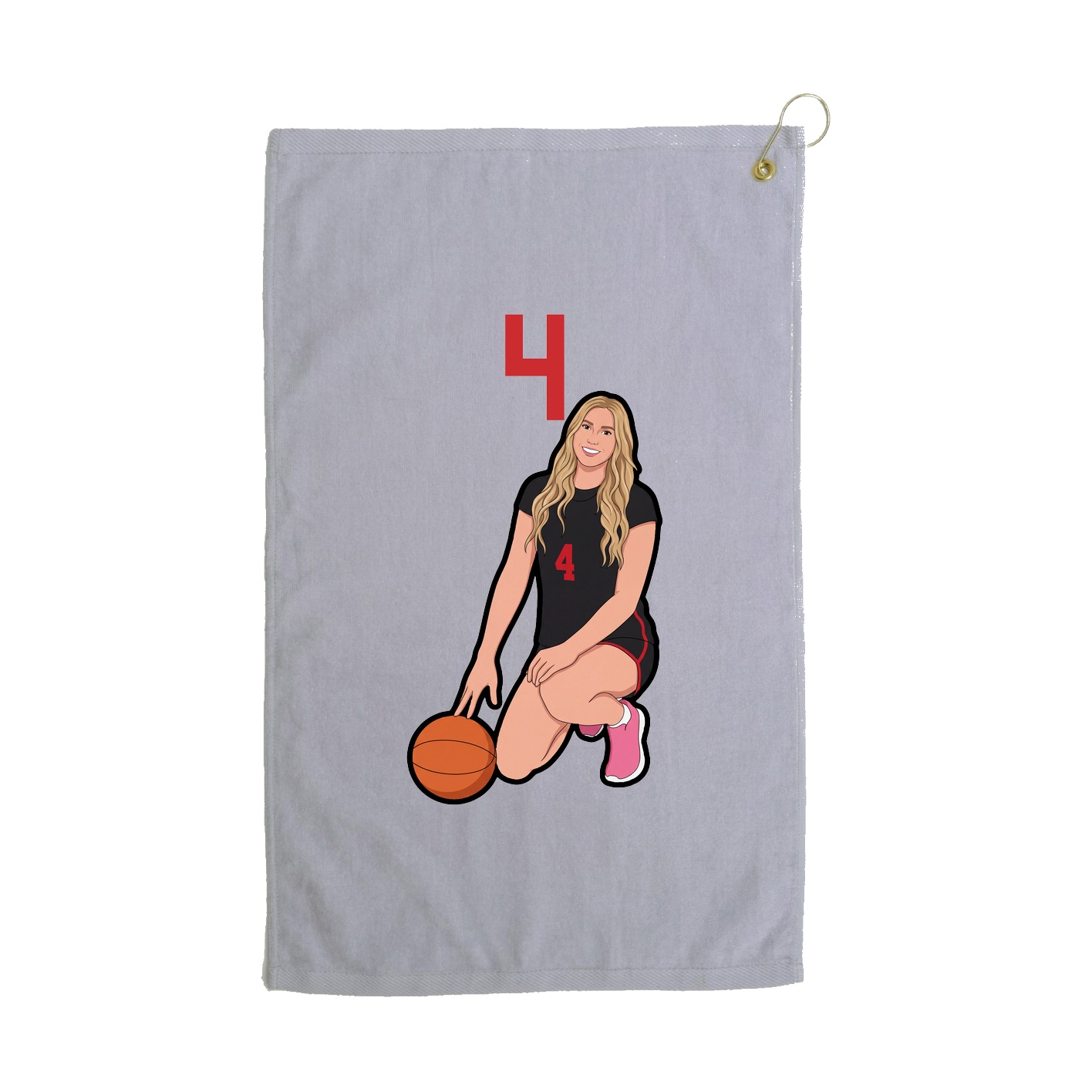 Golf Towel — Number Top in Grey