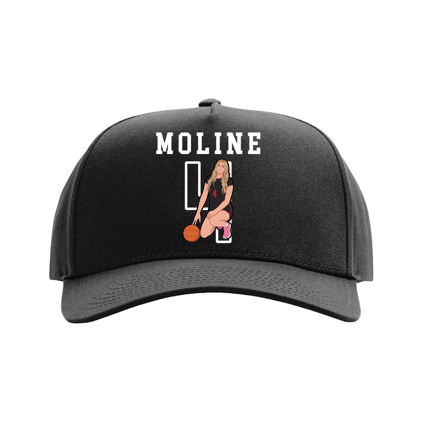 Full Fabric Five-Panel Champ Cap — Shirsey in Black