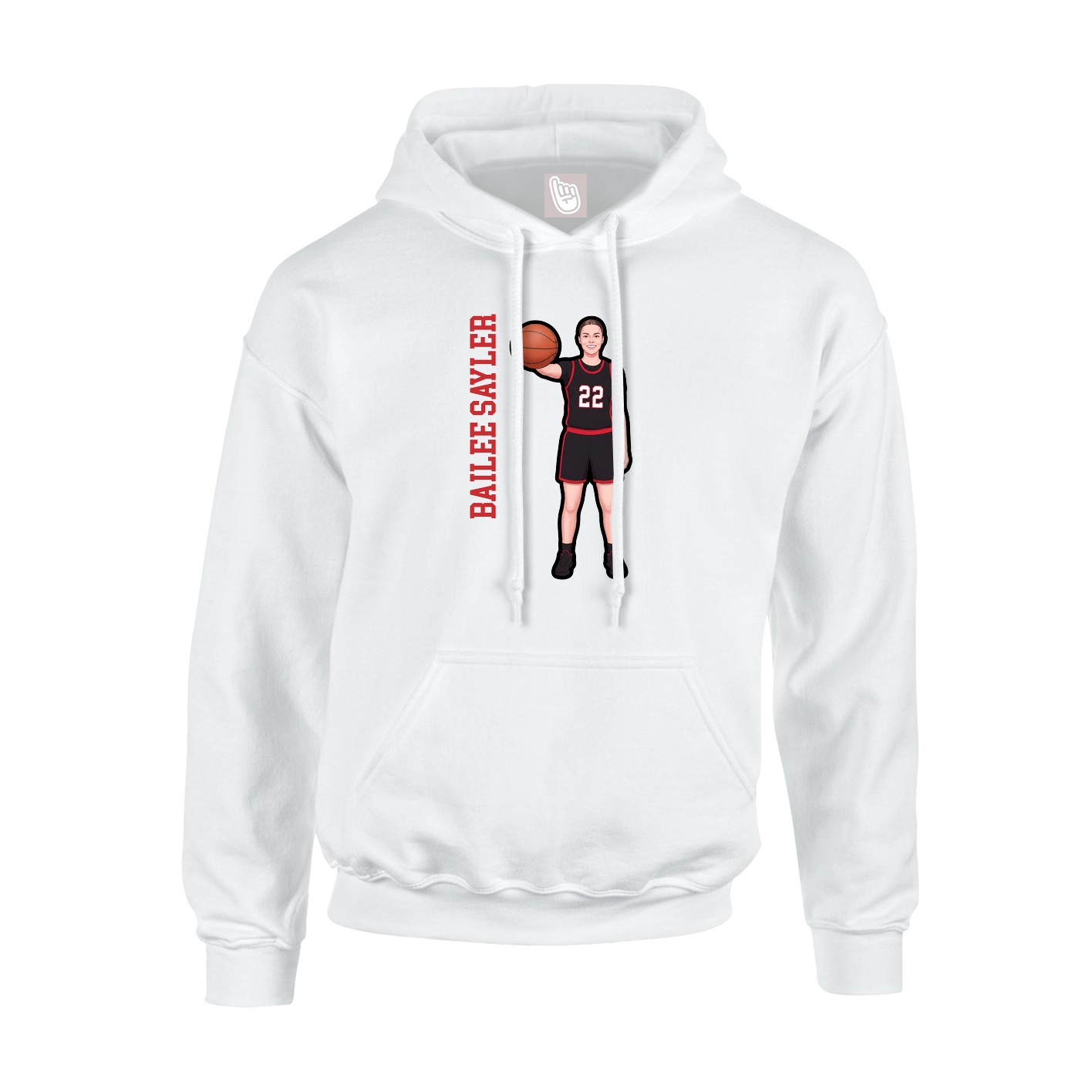 Hoodie — Name Vertical in White