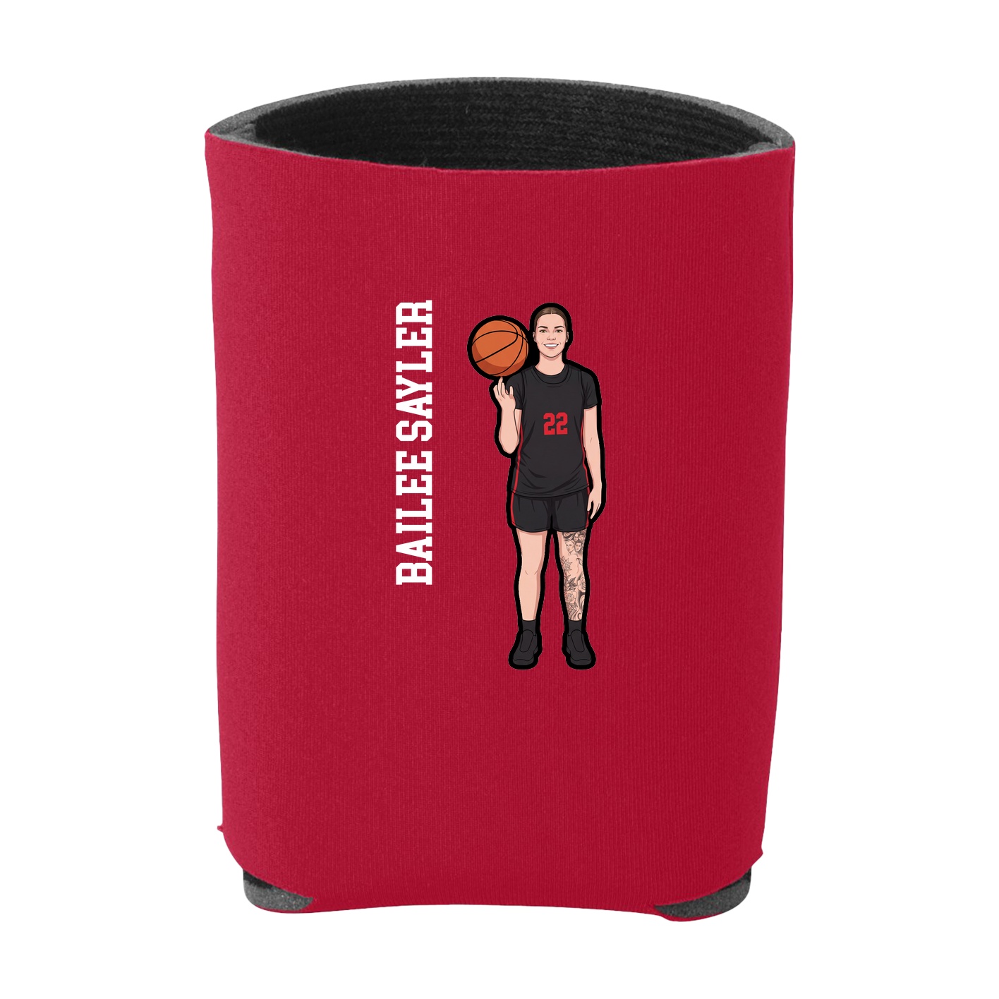 Can Holder — Name Vertical in Red