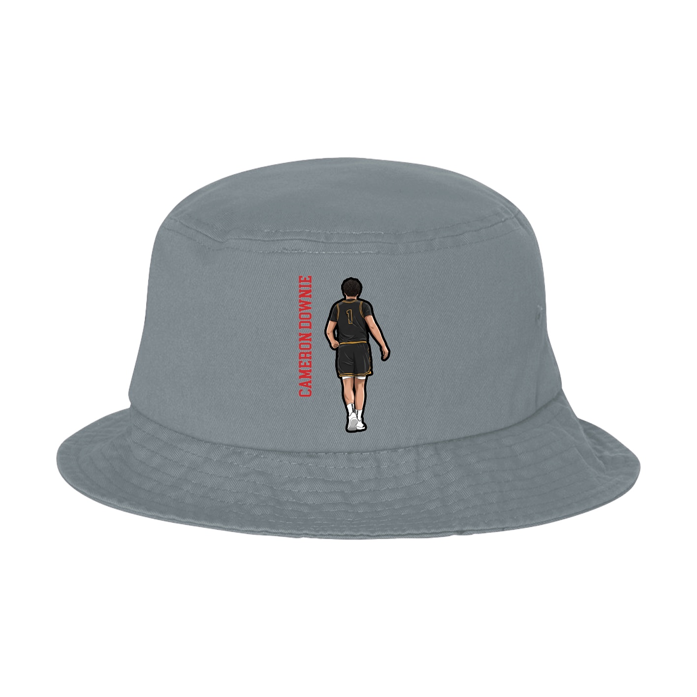 Bucket Cap — Name Vertical in Grey