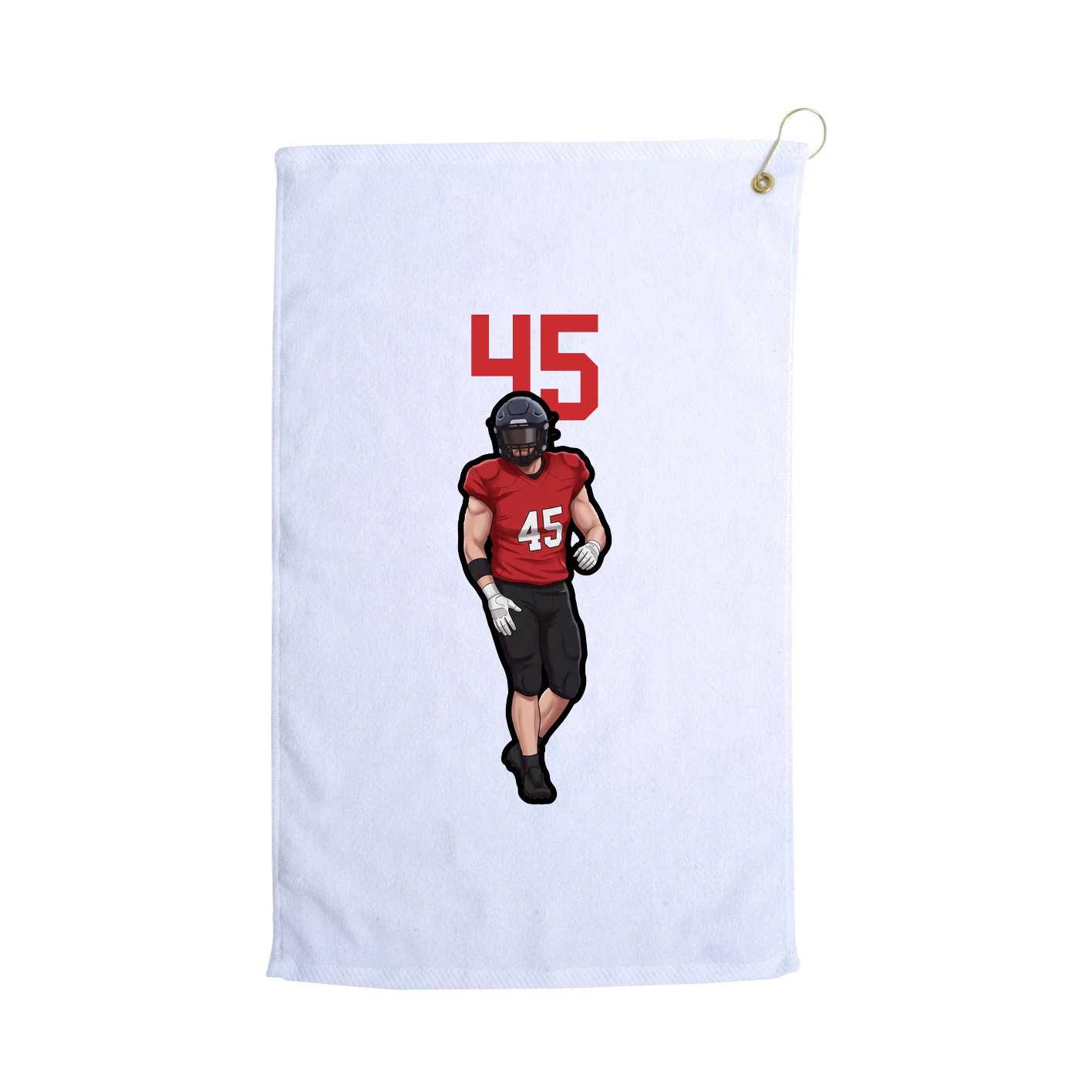 Golf Towel — Number Top in White