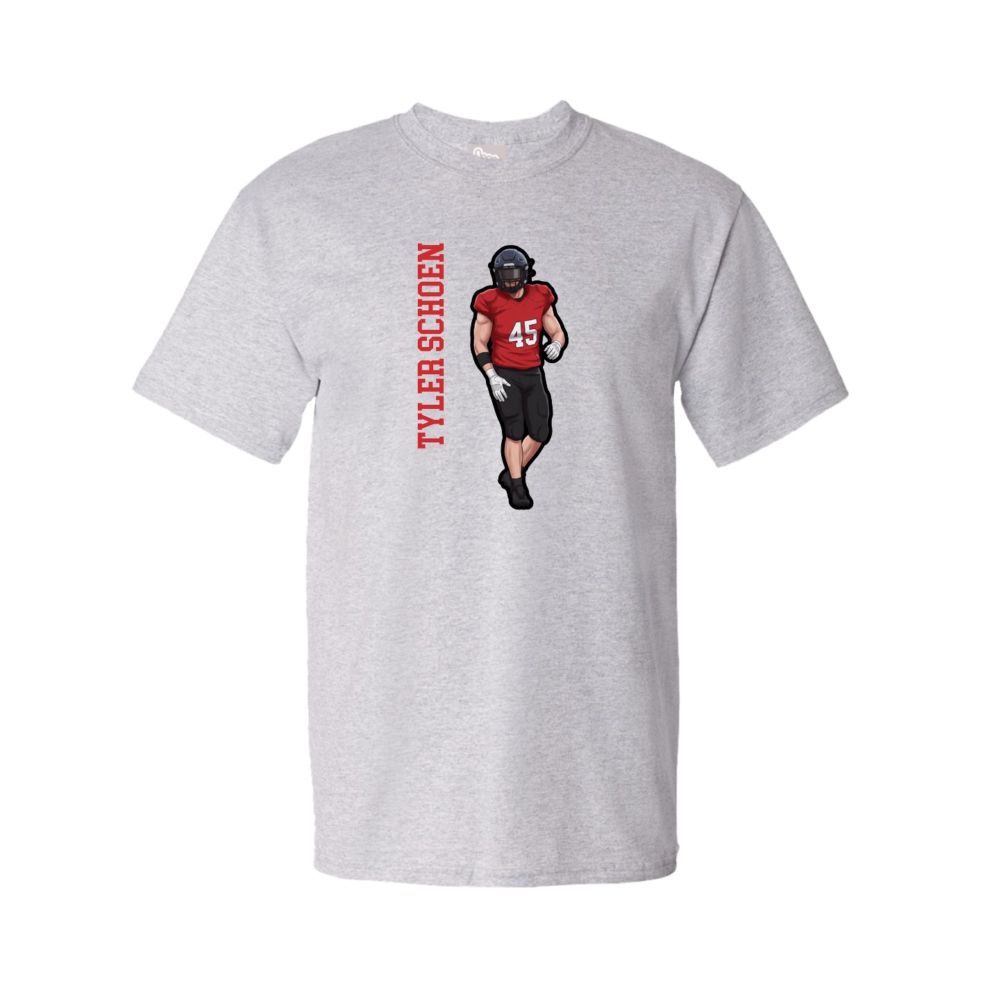 Tee — Name Vertical in Grey