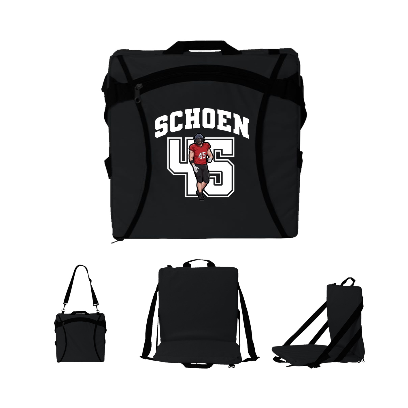 Folding Stadium Seat — Number in Black