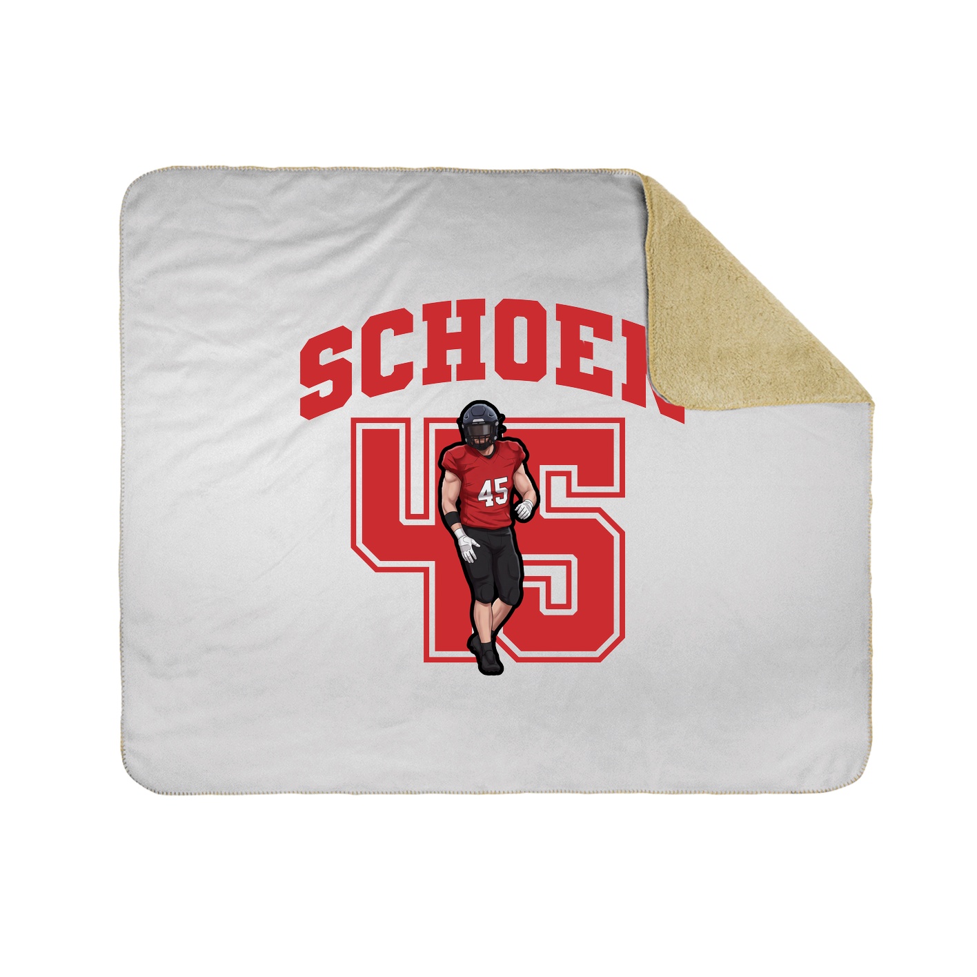 Throw Blanket — Number in White