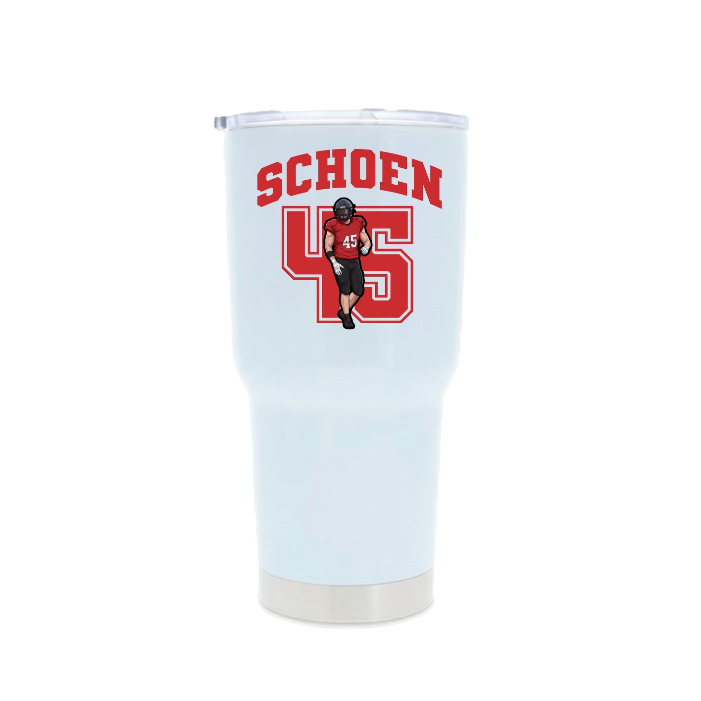 30oz Stainless Steel Tumbler — Number in White