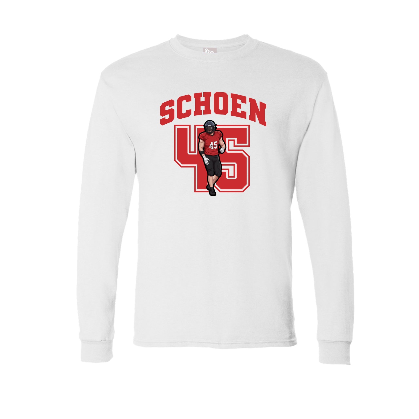 Long Sleeve Tee — Number in White