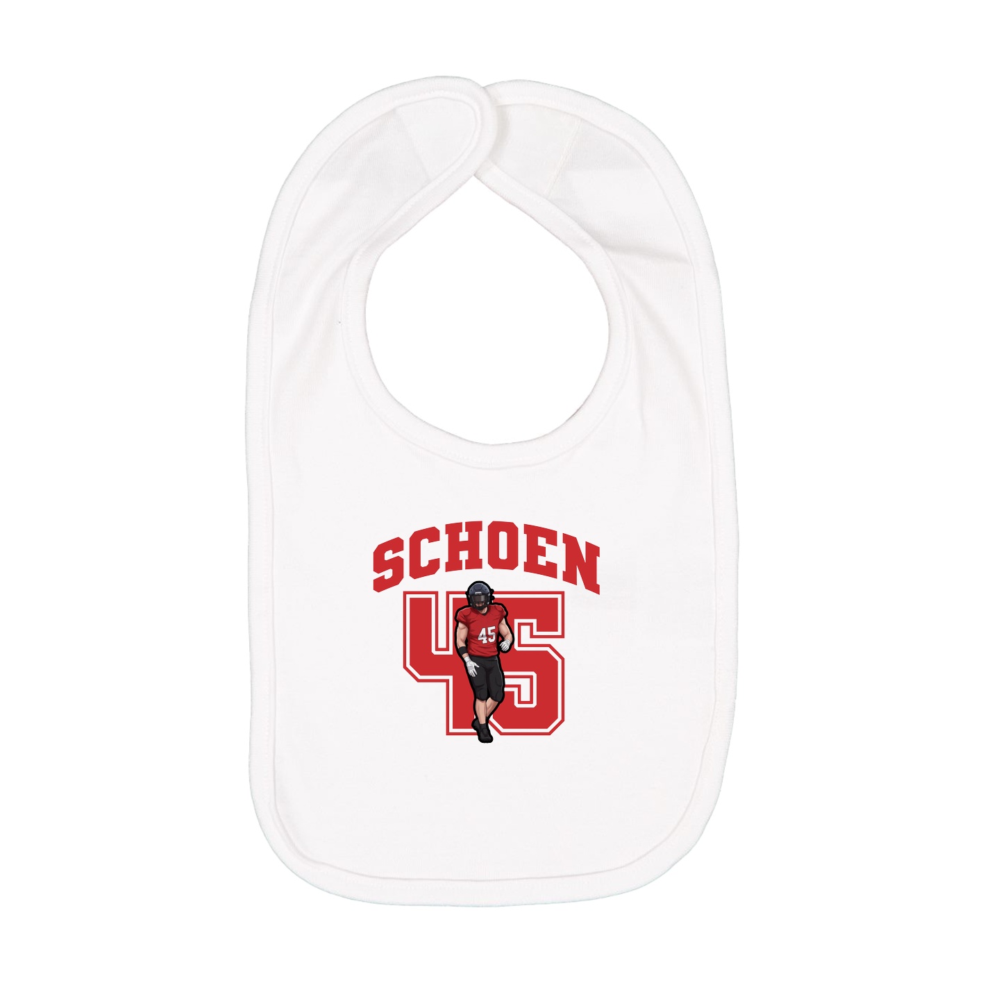Infant Bib — Number in White