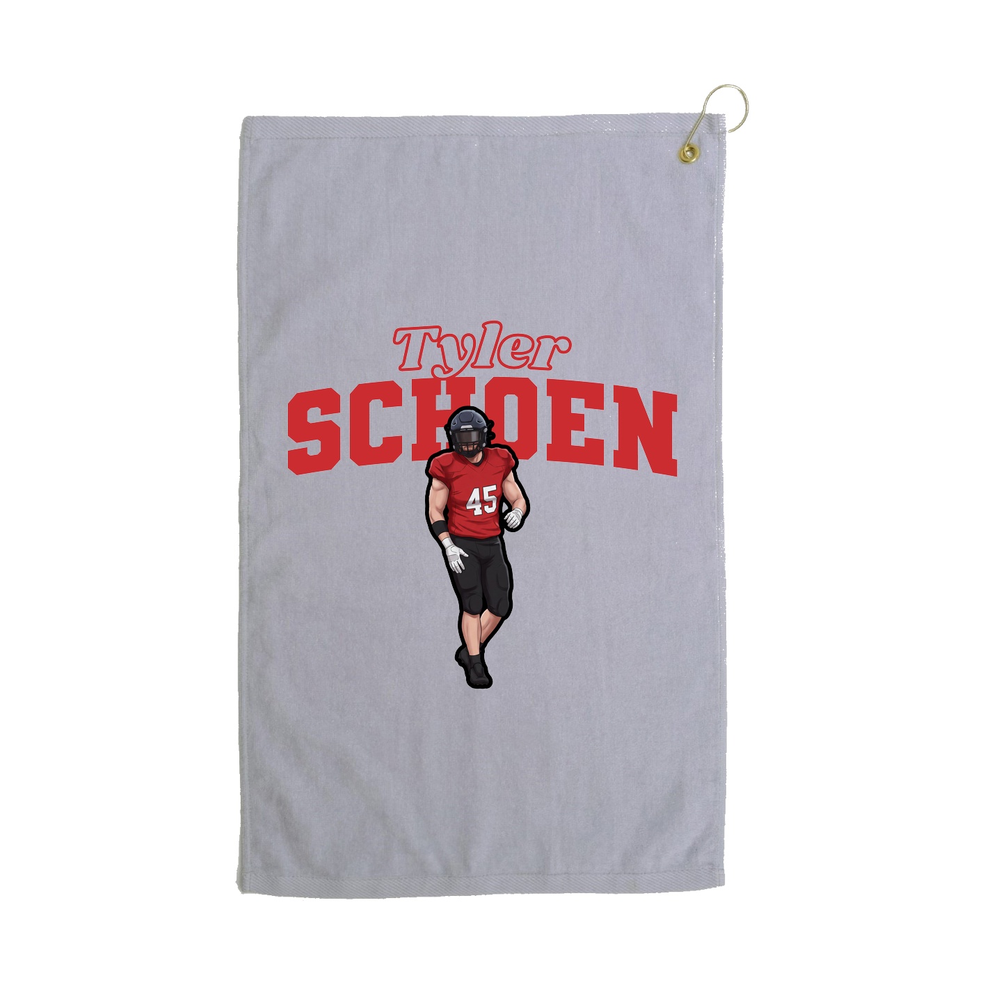 Golf Towel — Name Arch in Grey
