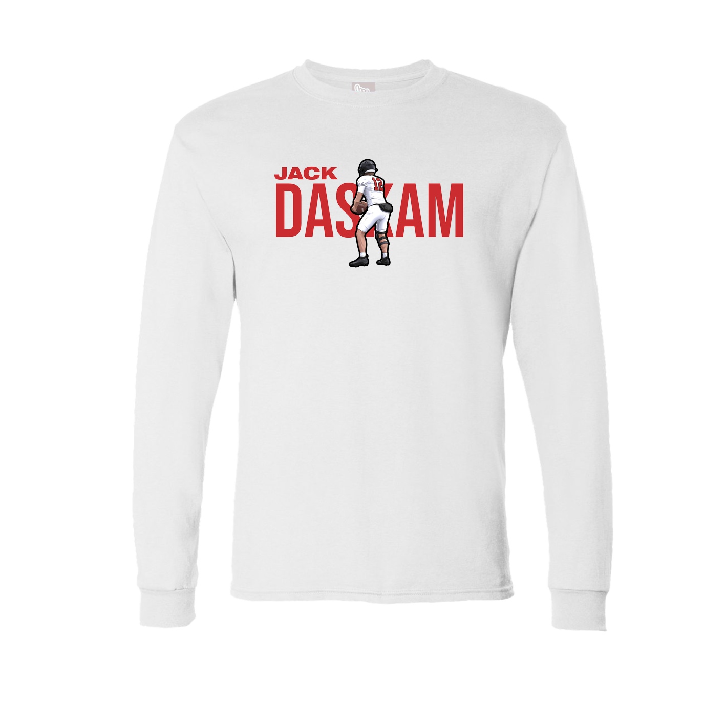 Long Sleeve Tee — Player Name in White