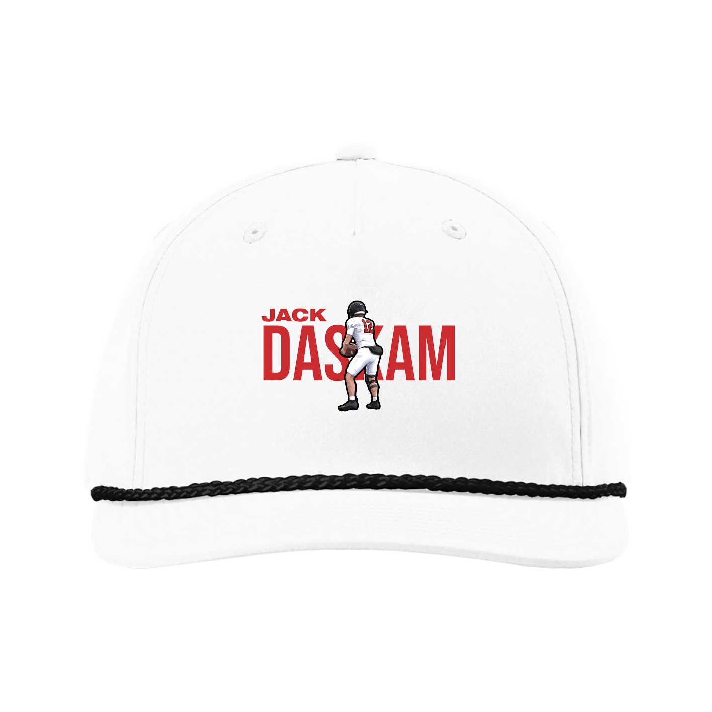 Five-Panel Classic Rope Cap — Player Name in White
