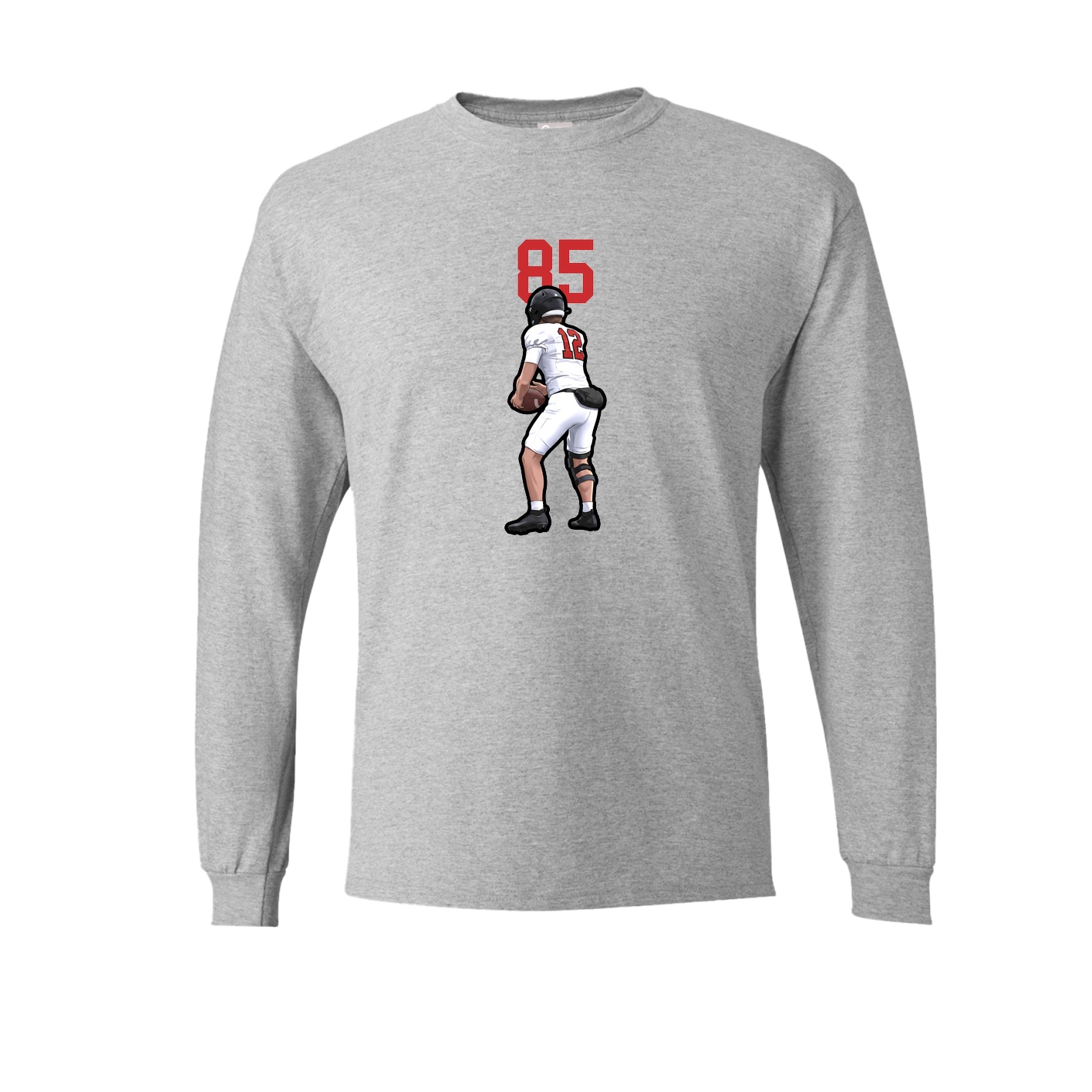 Long Sleeve Tee — Number Top in Grey