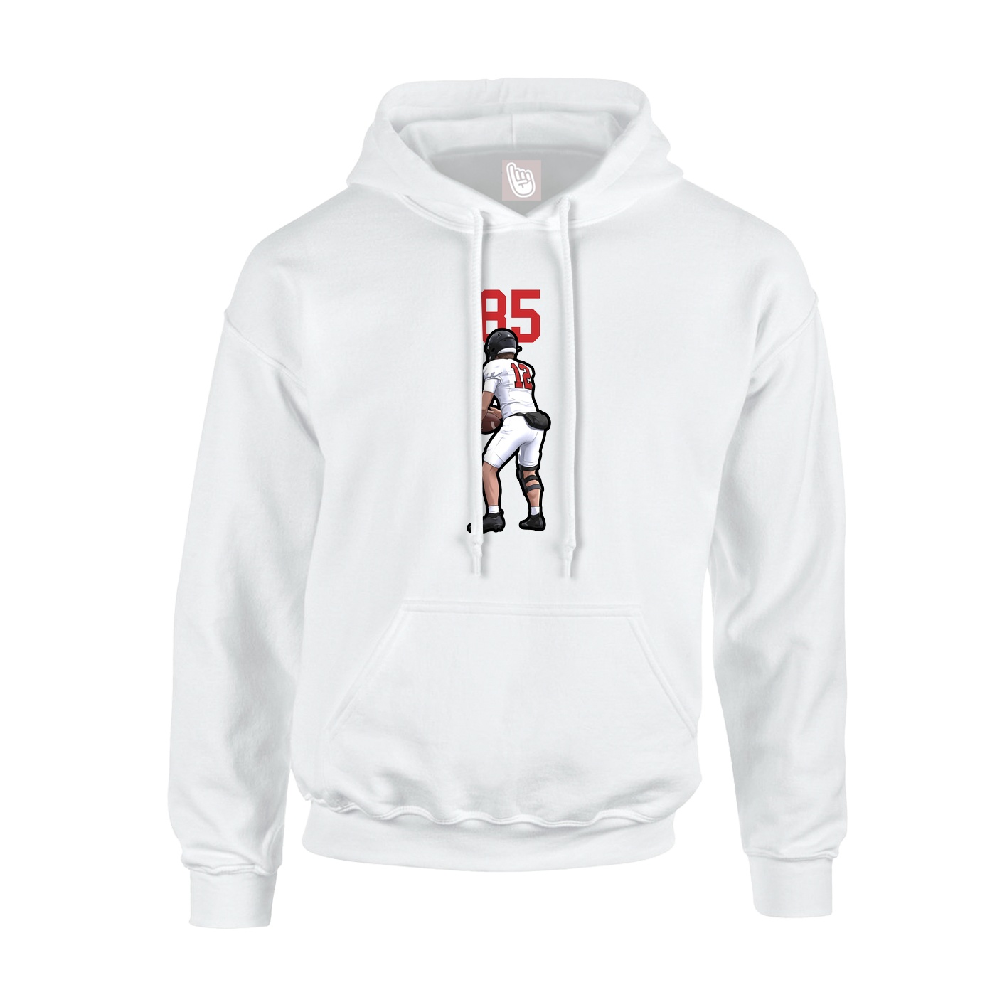Youth Hoodie — Number Top in White