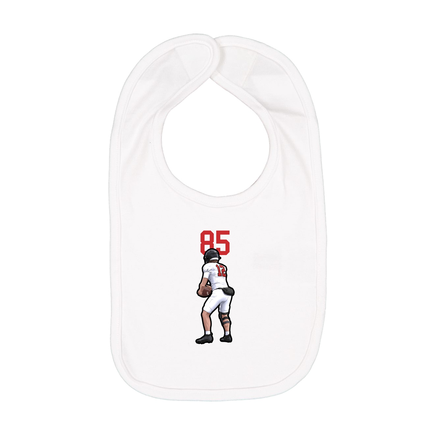 Infant Bib — Number Top in White
