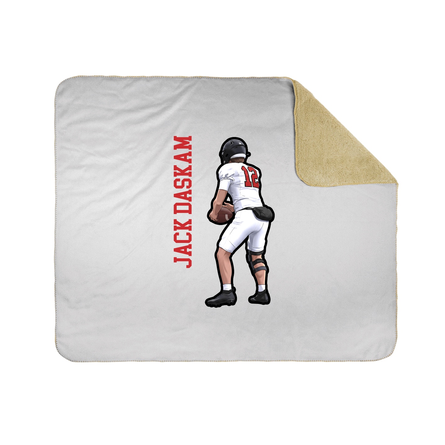 Throw Blanket — Name Vertical in White