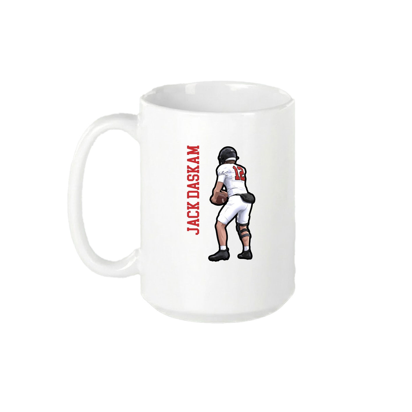 15oz Coffee Mug — Name Vertical in White
