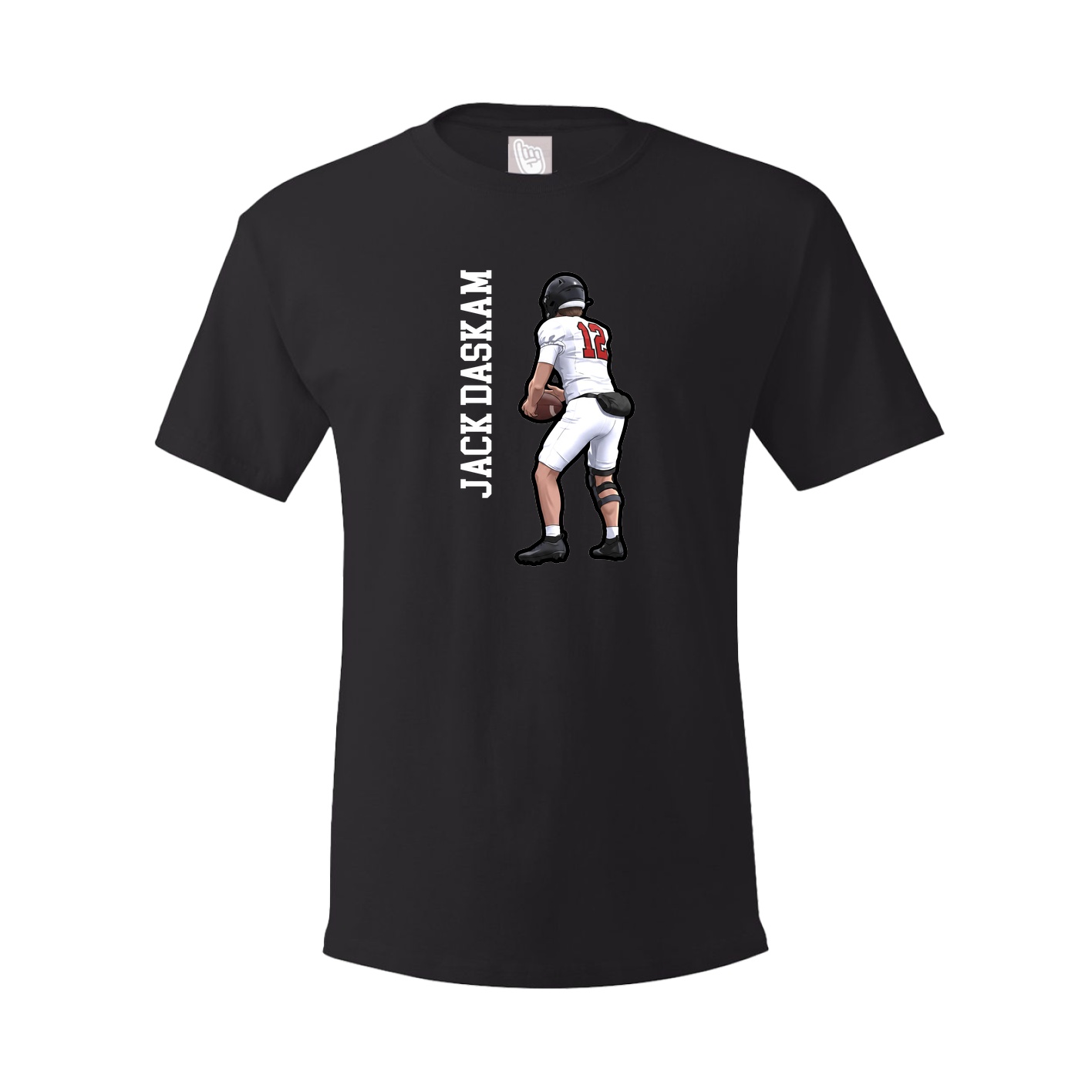 Youth Tee — Name Vertical in Black