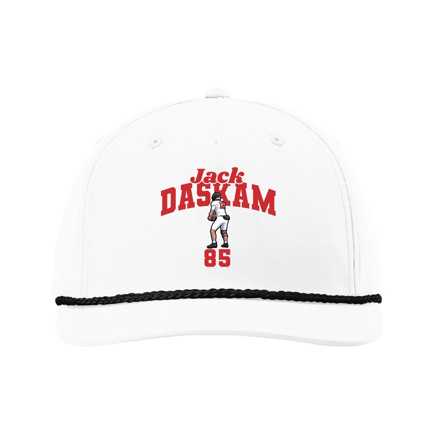 Five-Panel Classic Rope Cap — Signature Arch in White