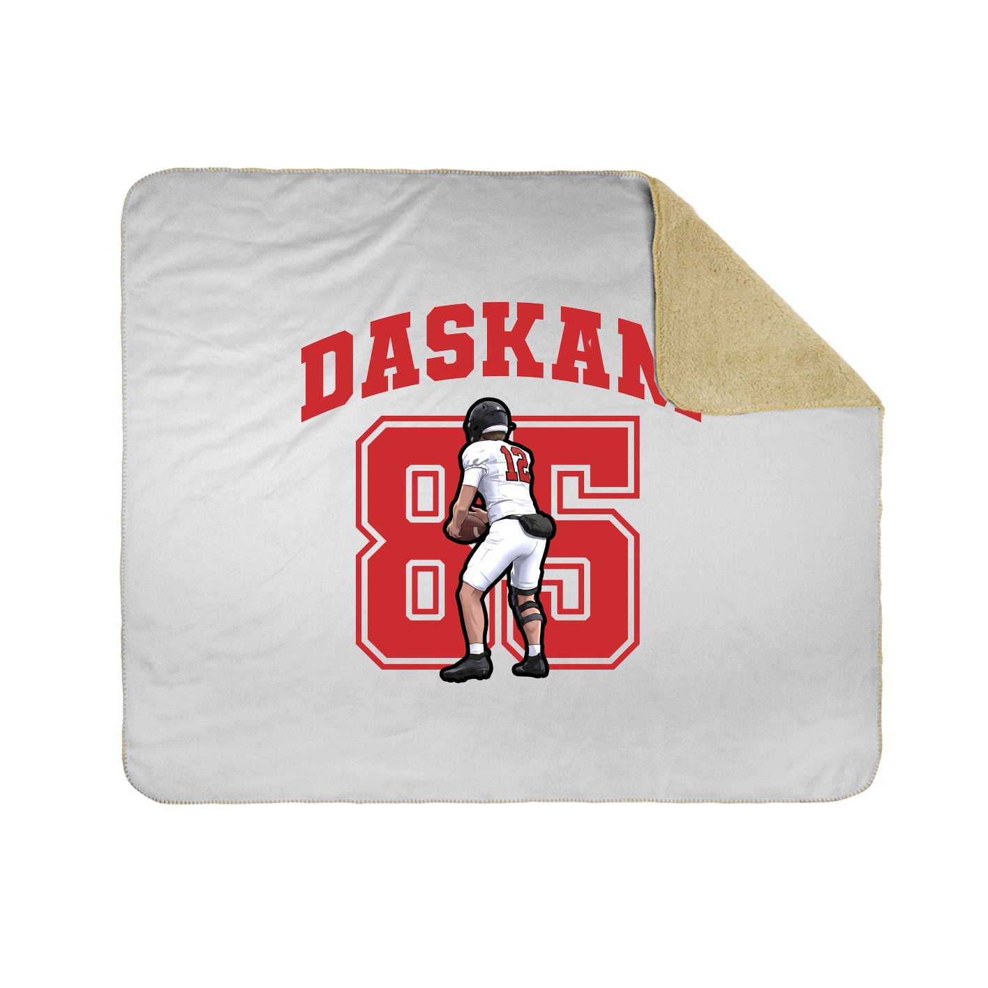 Throw Blanket — Number in White