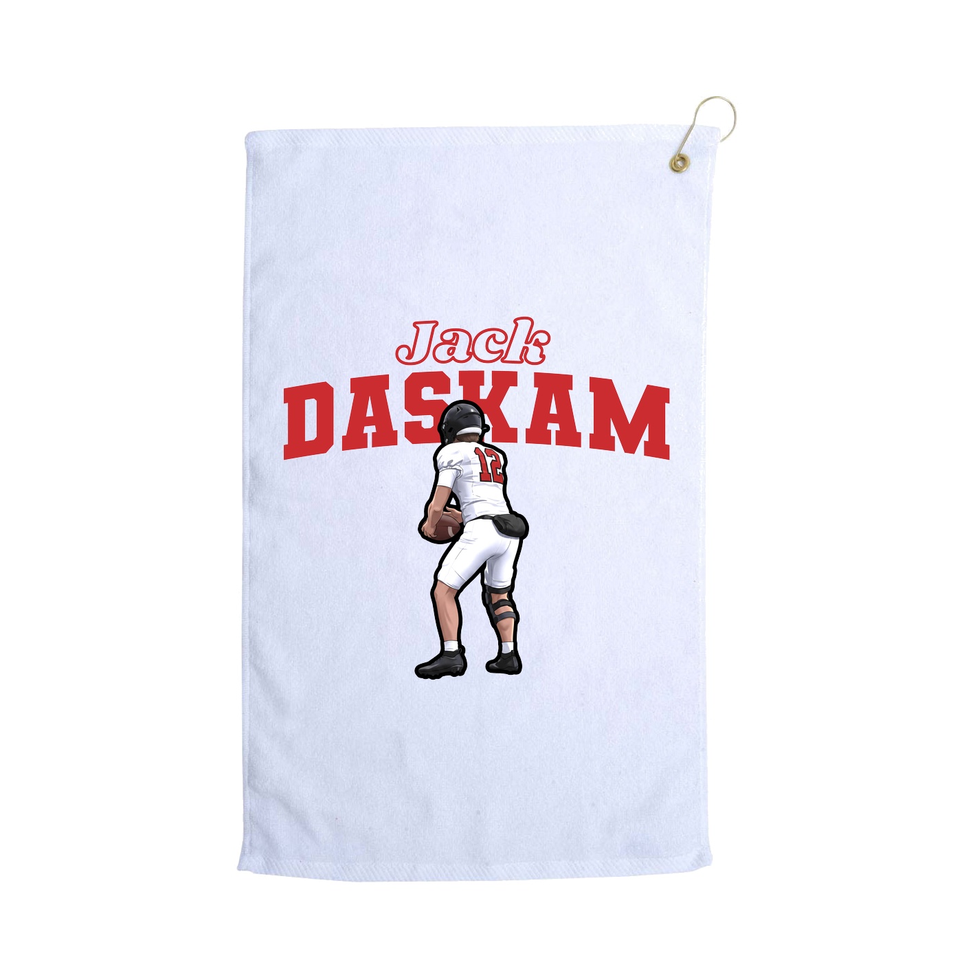 Golf Towel — Name Arch in White