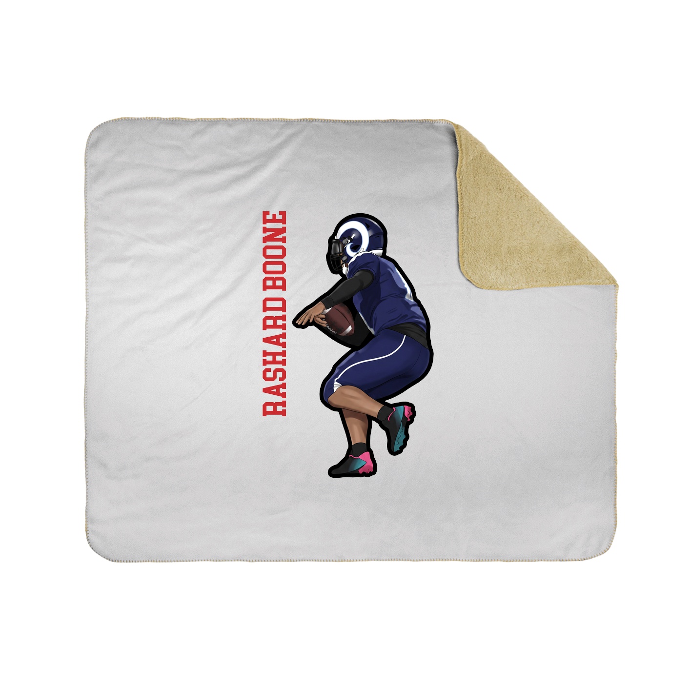 Throw Blanket — Name Vertical in White