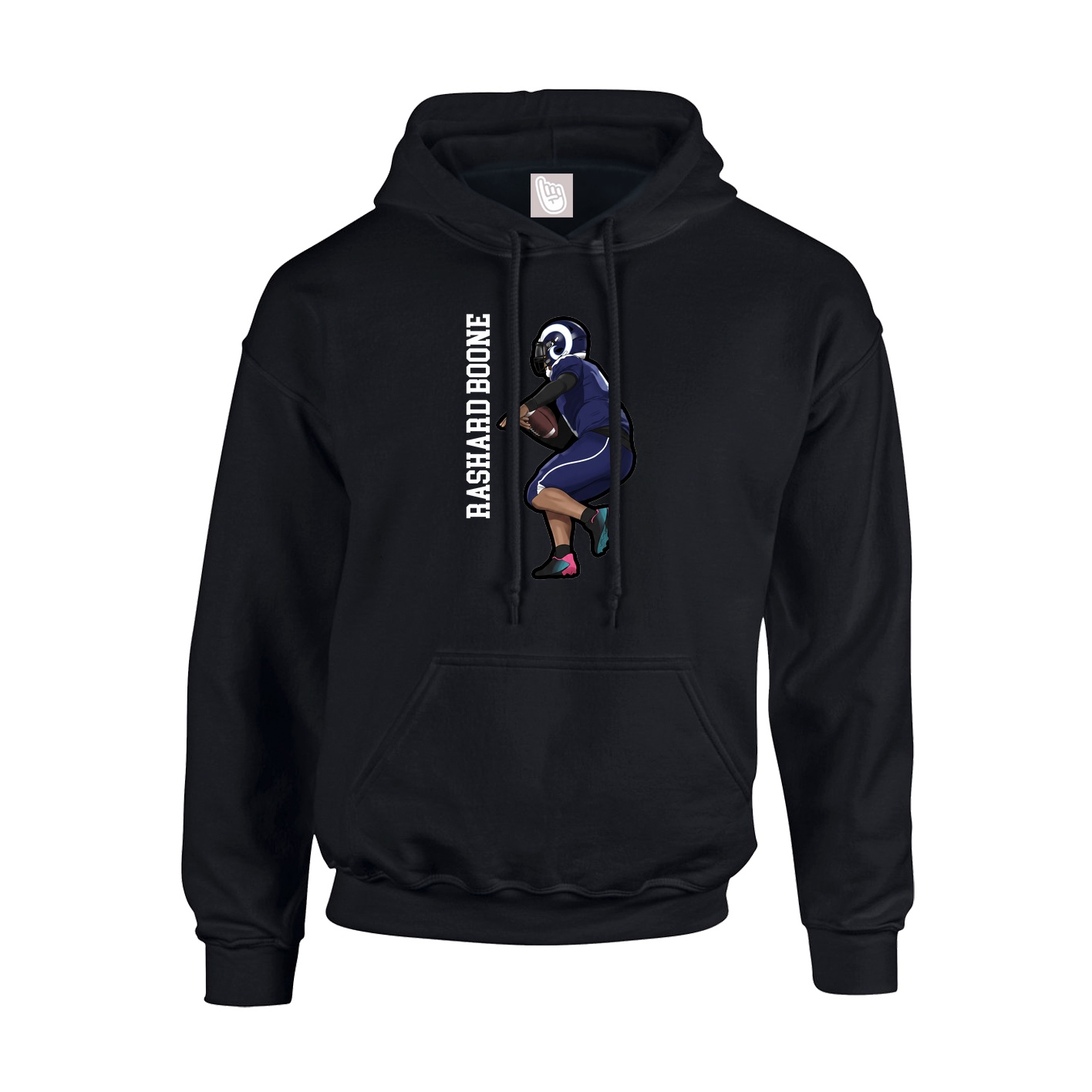 Hoodie — Name Vertical in Black