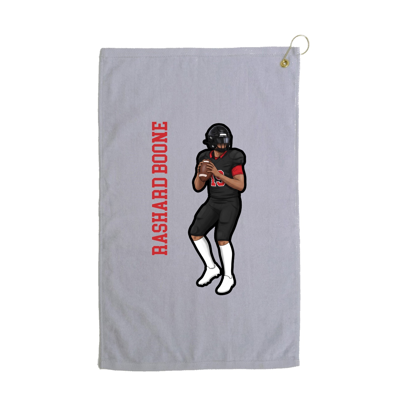 Golf Towel — Name Vertical in Grey