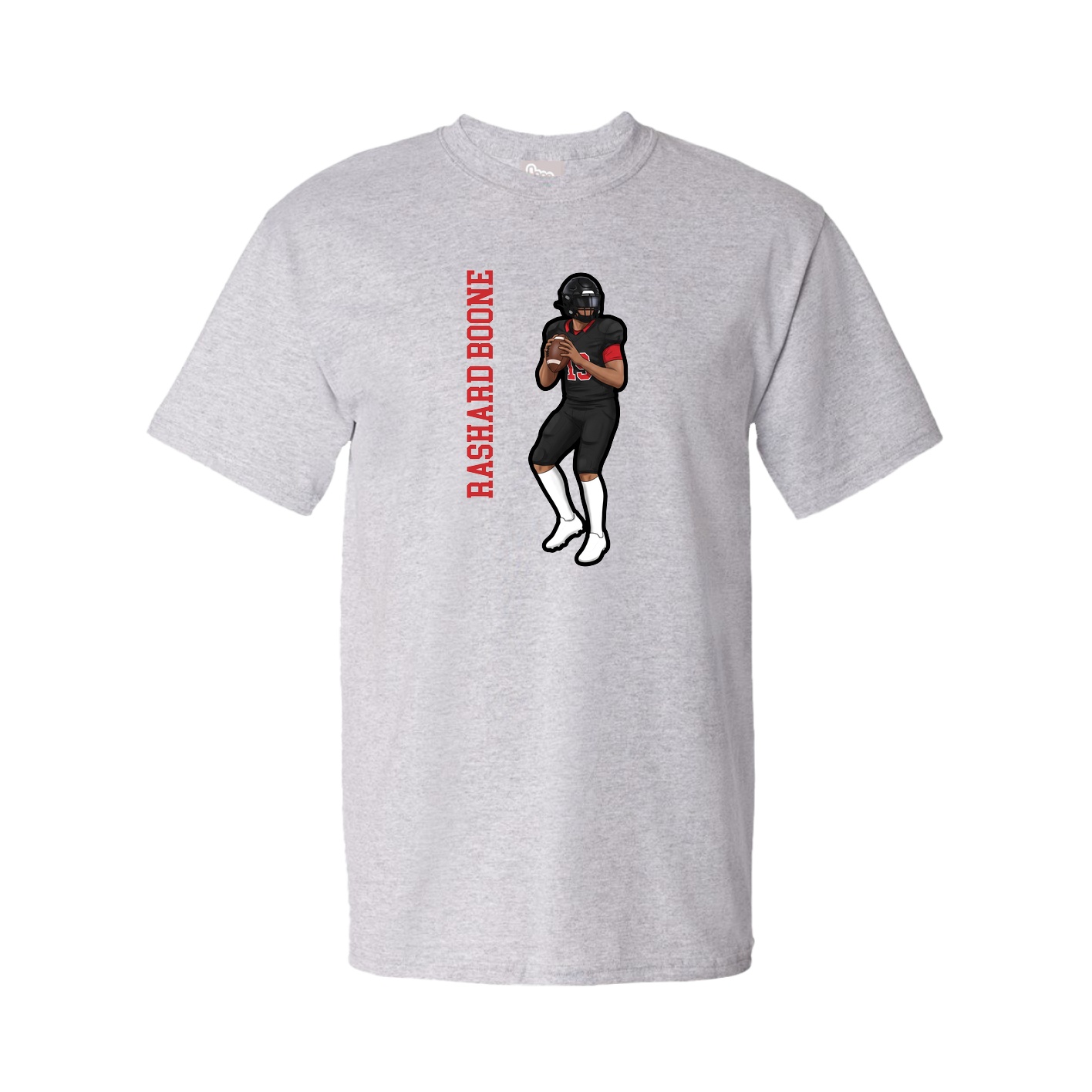 Youth Tee — Name Vertical in Grey