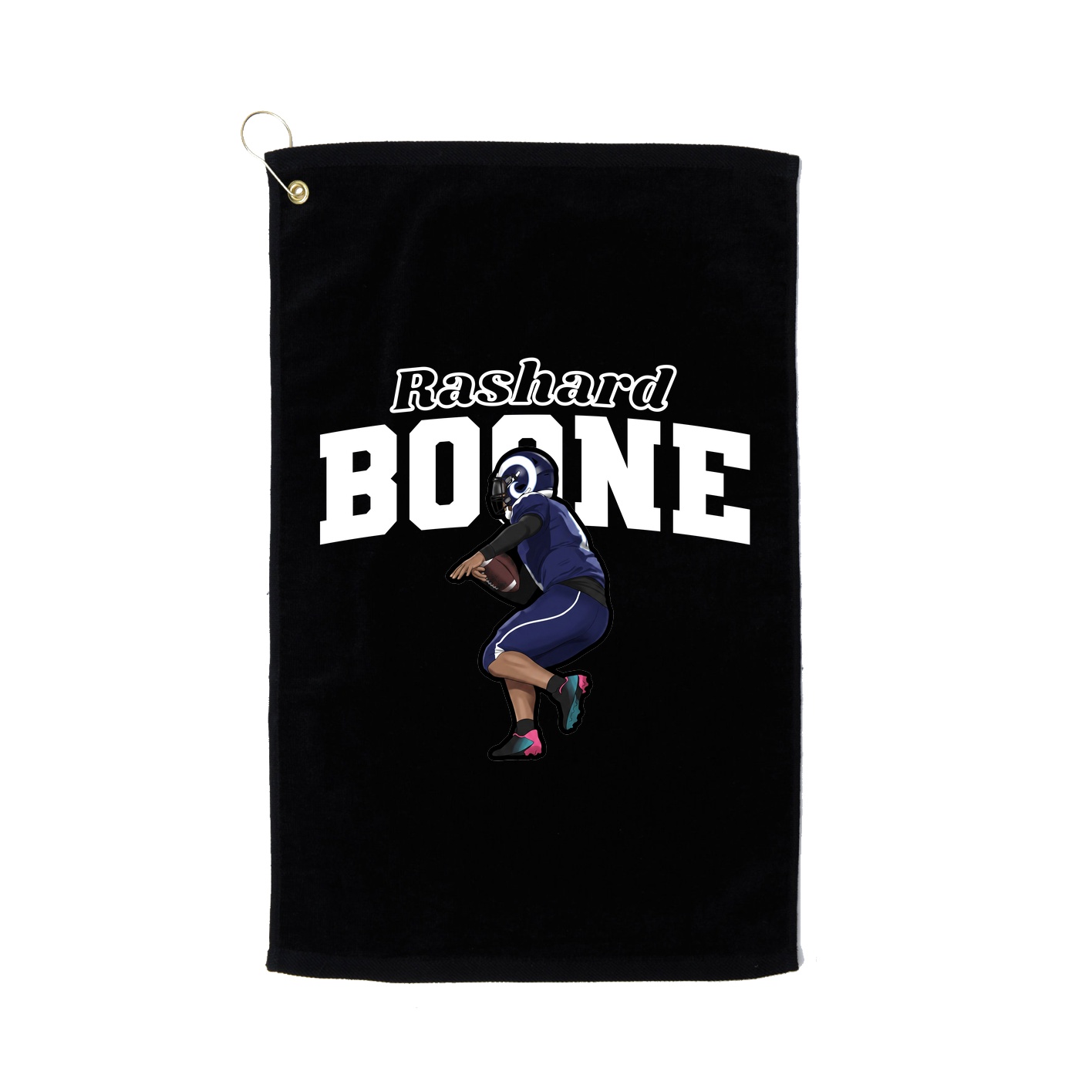 Golf Towel — Name Arch in Black