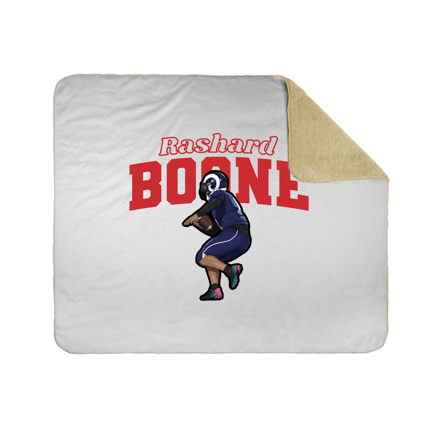 Throw Blanket — Name Arch in White