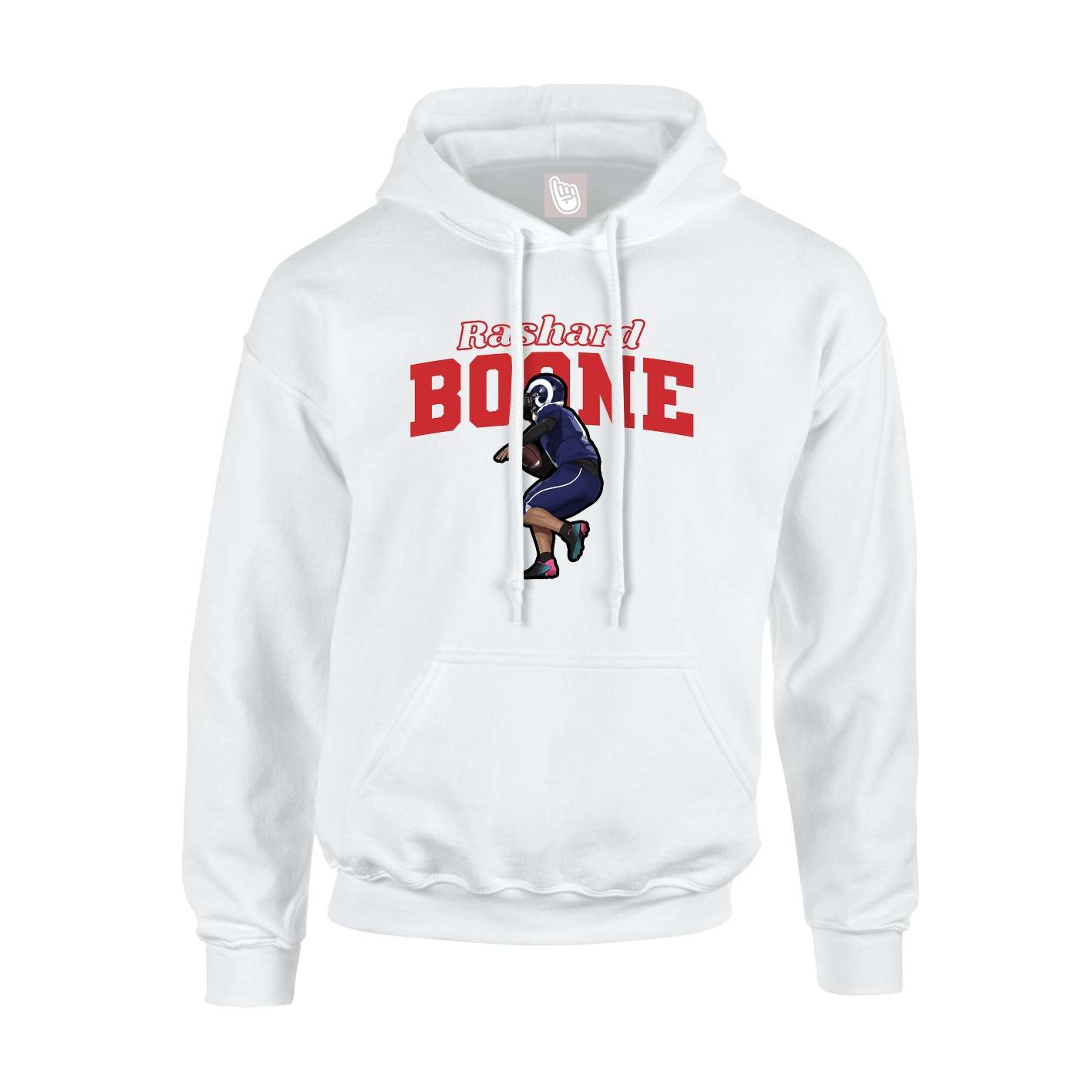 Hoodie — Name Arch in White