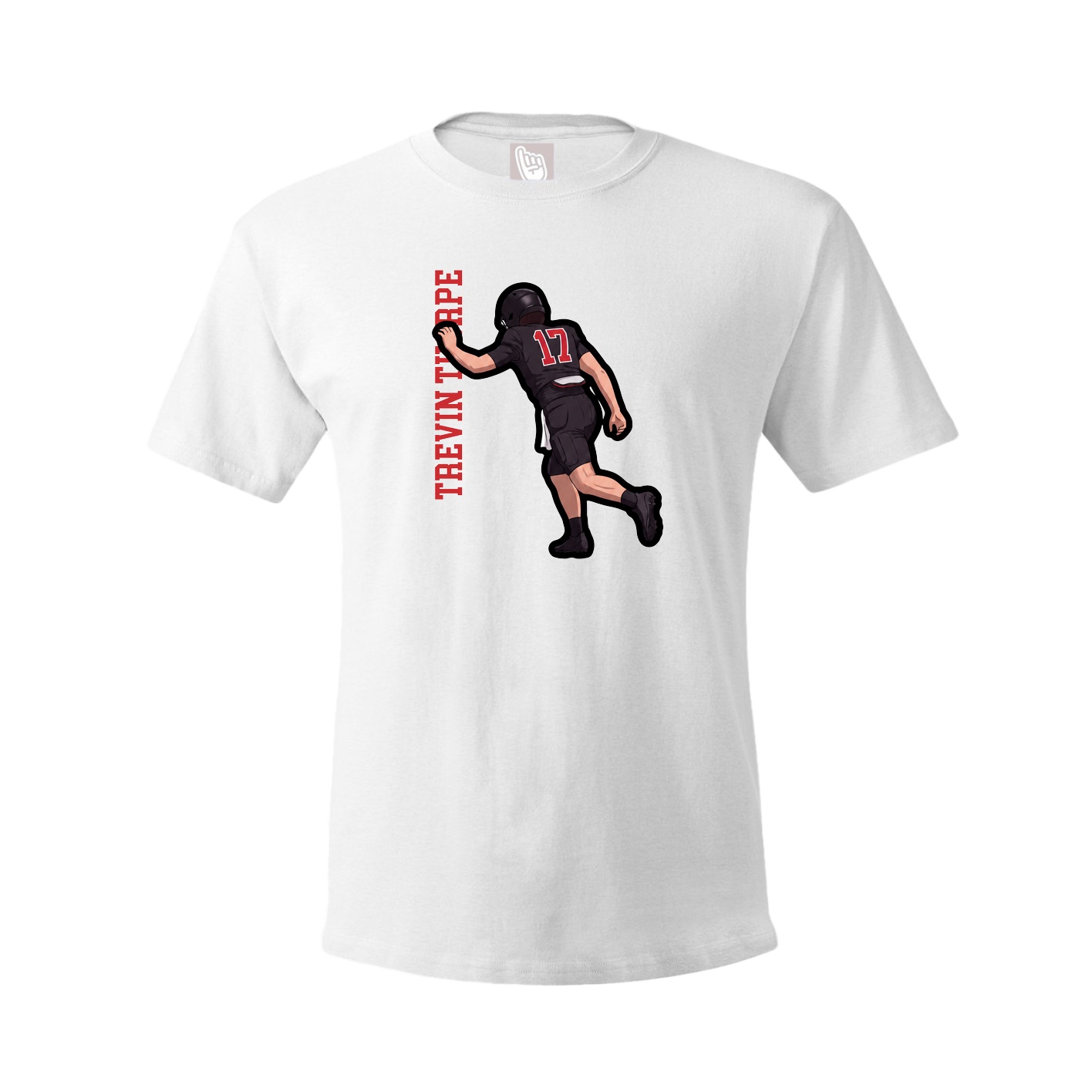 Youth Tee — Name Vertical in White