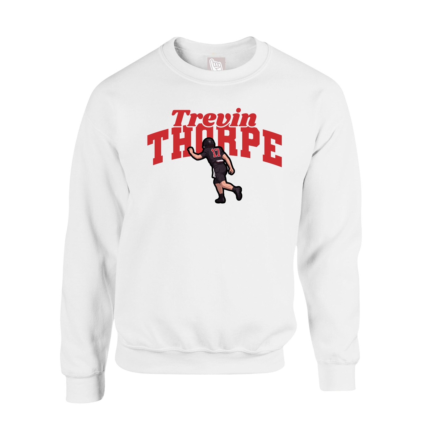 Fleece Crew — Signature Arch in White