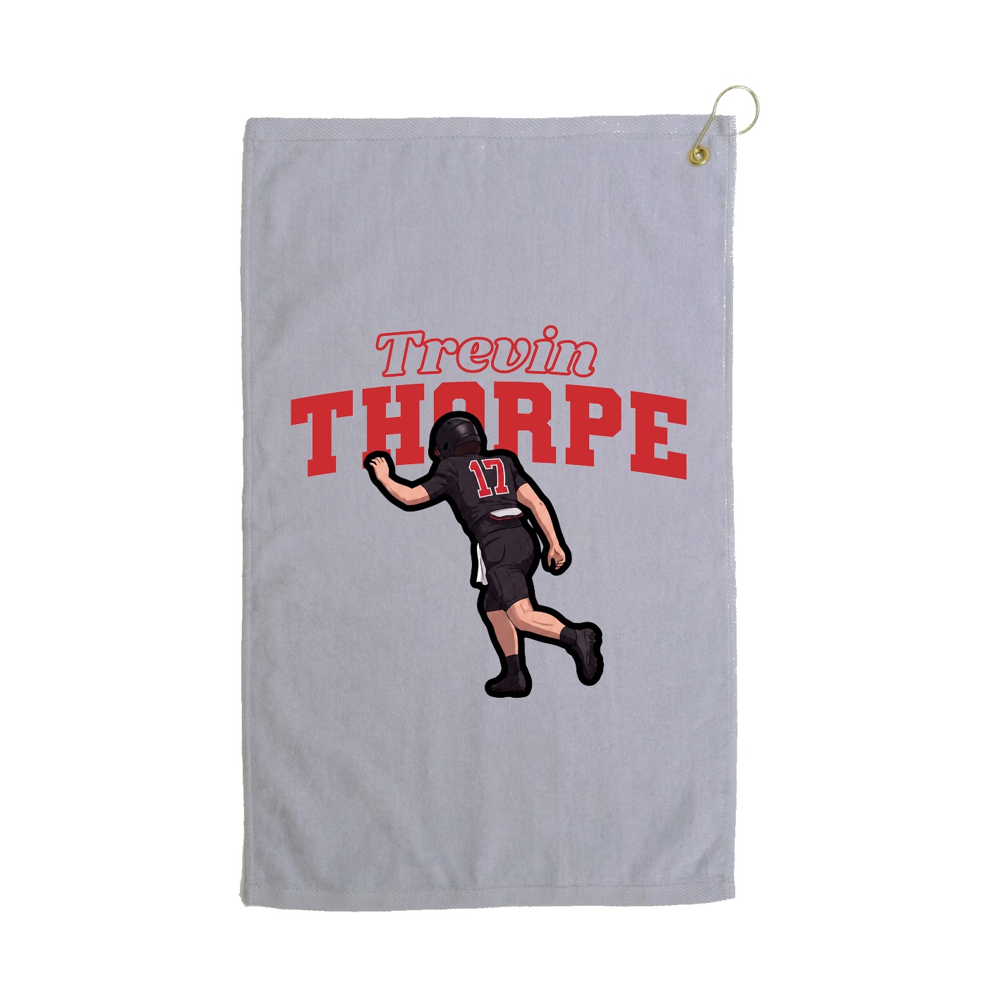 Golf Towel — Name Arch in Grey